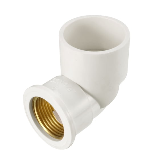 Unique Bargains 32mm Slip x 3/4 PT Female Thread 90 Degree Pipe Fitting Elbow 3Pcs