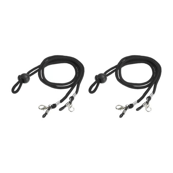 Unique Bargains 33' Eyeglasses Holder Straps Cord Sunglasses Strap Eyewear Retainer Chain, 2Pack Black