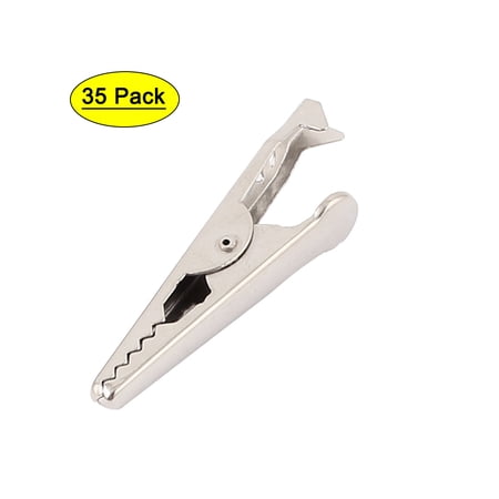 Unique Bargains 35 Pcs Non Insulated Test Alligator Clip Electrical Wire Clamp Connector