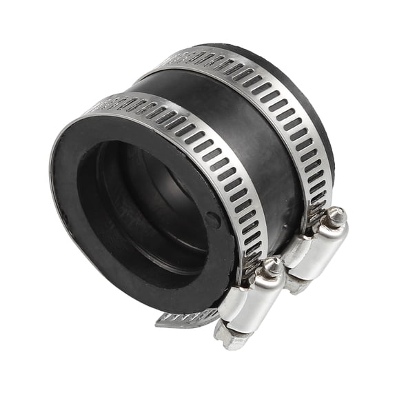 Unique Bargains 35mm ID Black Carburetor Adapter Inlet Intake Pipe Manifold Adapter Boot Sleeve Interface with Clamps