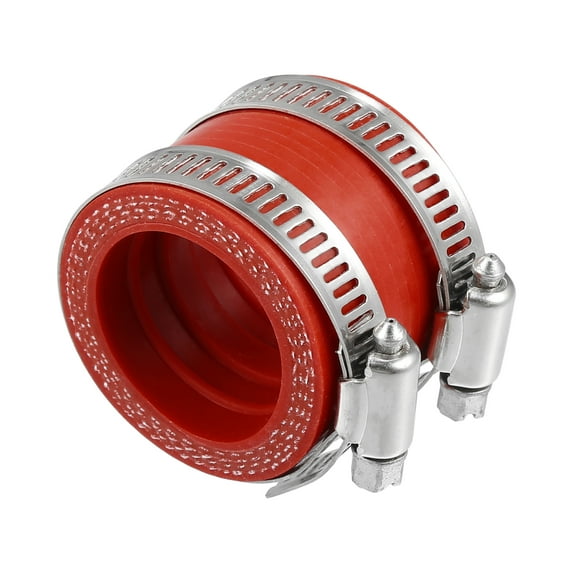 Unique Bargains 35mm ID Red Carburetor Adapter Inlet Intake Pipe Manifold Adapter Boot Sleeve Interface with Clamps