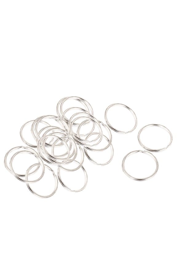 35mm x 2mm Metal Split Key Ring Chain Keyring Keychain Loop 20 Pcs