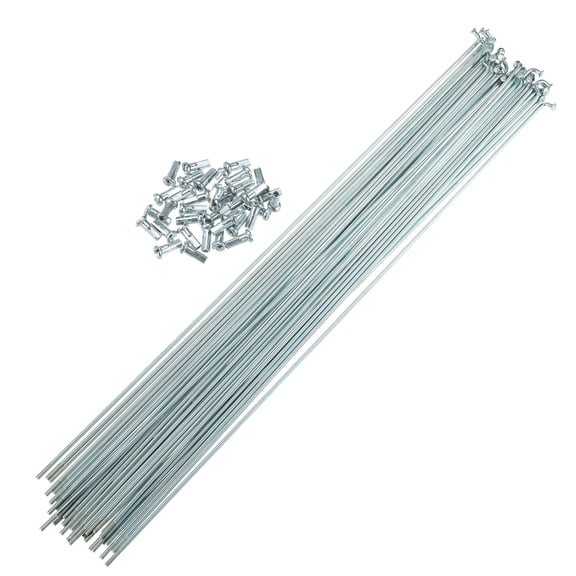 Unique Bargains 36 Pcs 4G J Bend 294mmx2mm Spokes with Nipples for Bike Bicycle Steel Silver Tone