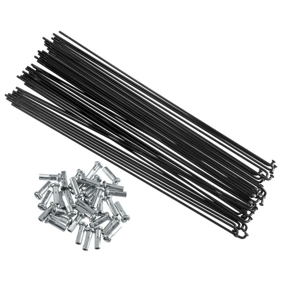 Unique Bargains 36 Pcs Bicycle Steel Spokes 14G Bike Spoke Bicycle Spoke 220mm Length with Nipples for Most Bicycle Black