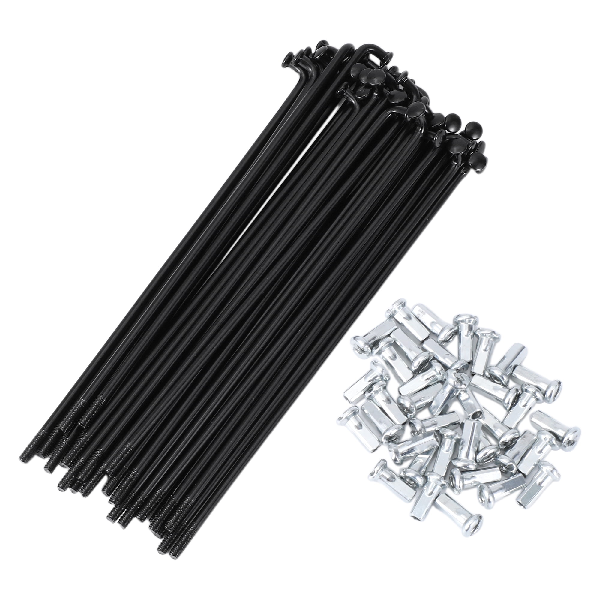 Unique Bargains 36 Set 12G Bicycle Spoke 12G Bike Wheel Spokes 45 Steel Black-125mm