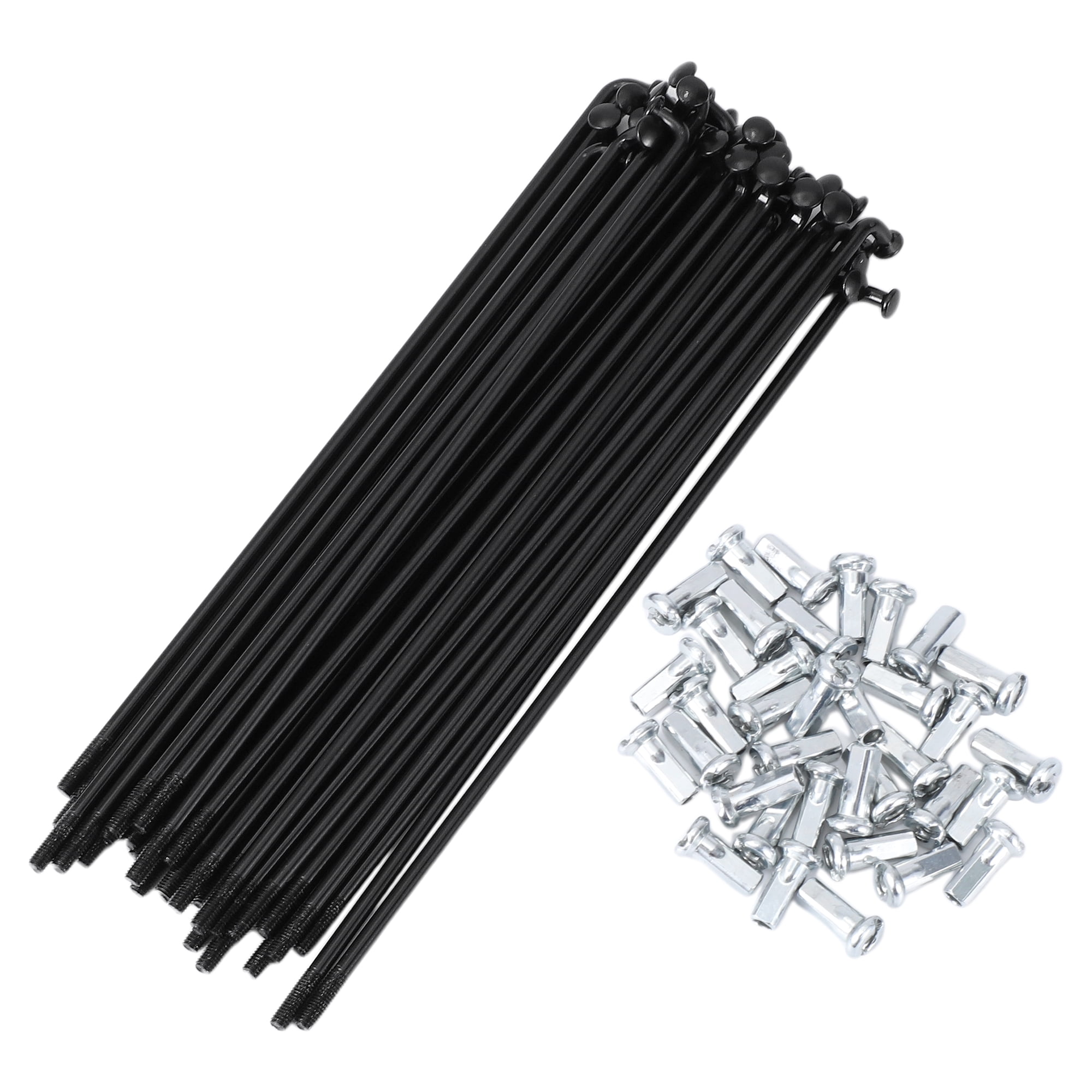 Unique Bargains 36 Set 12G Bicycle Spoke 12G Bike Wheel Spokes 45 Steel Black-133mm