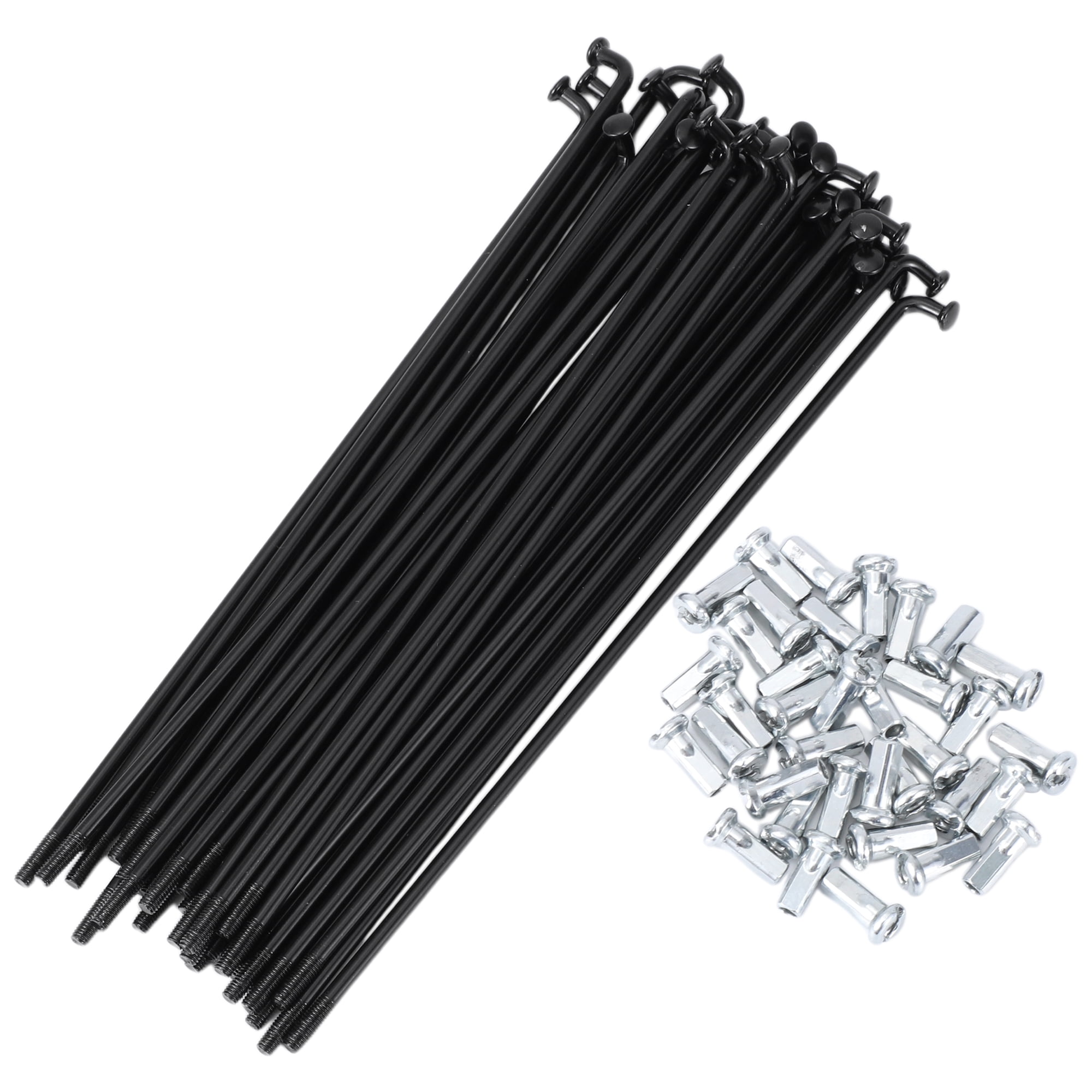 Unique Bargains 36 Set 12G Bicycle Spoke 12G Bike Wheel Spokes 45 Steel Black-145mm