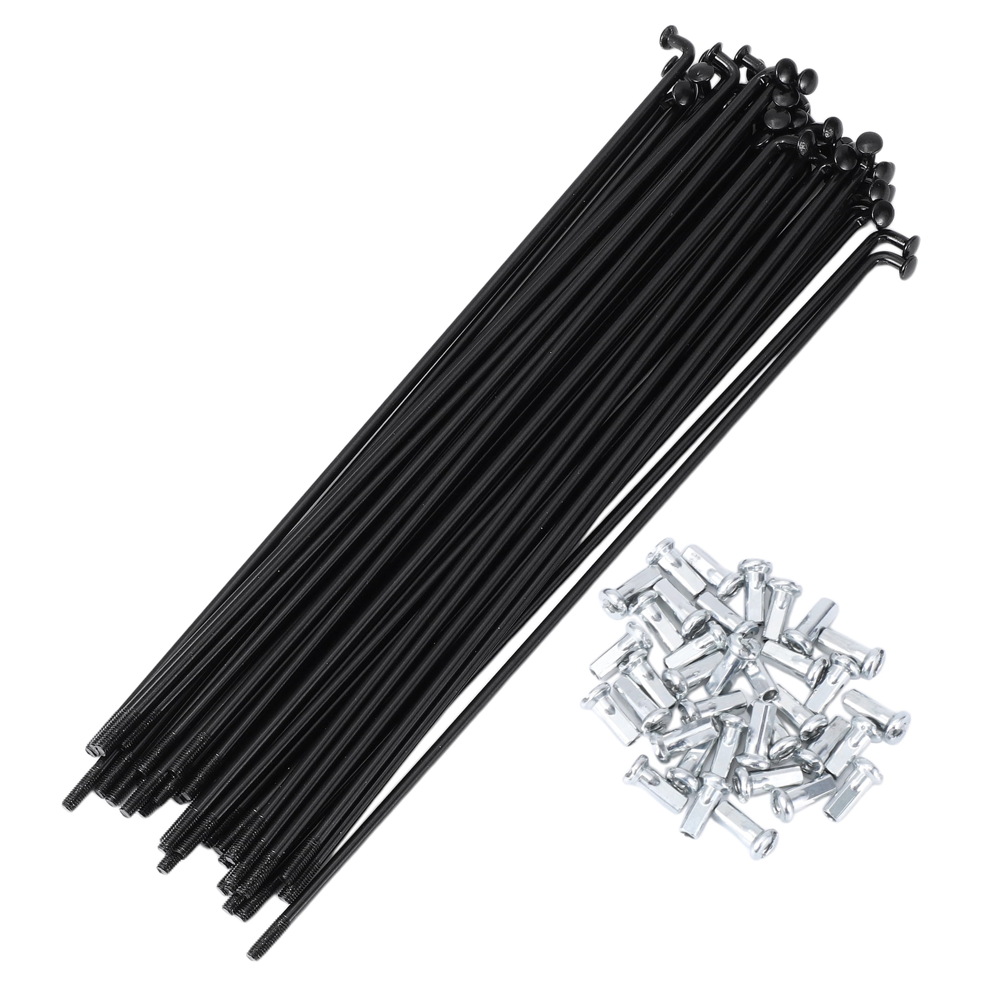 Unique Bargains 36 Set 12G Bicycle Spoke 12G Bike Wheel Spokes 45 Steel Black-177mm