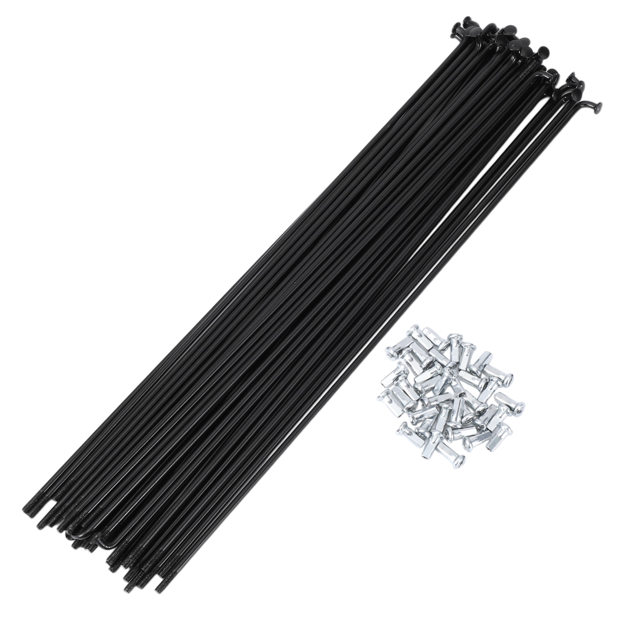 Unique Bargains 36 Set 12G Bicycle Spoke 12G Bike Wheel Spokes 45 Steel Black-245mm