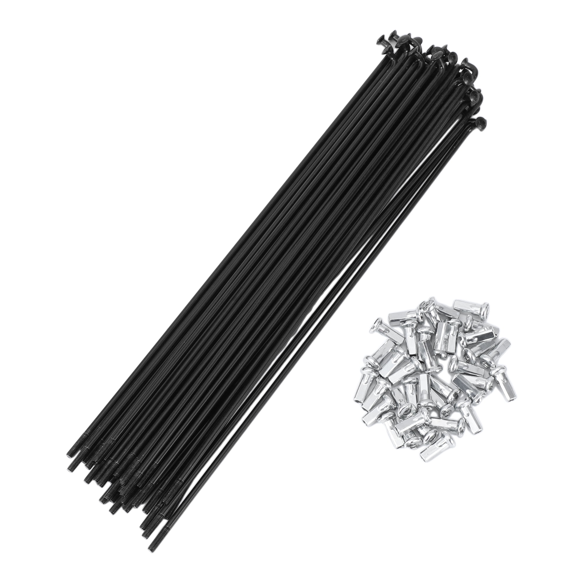 Unique Bargains 36 Set 12G Bicycle Spokes 12G Bike Wheel Spokes 45 Steel Black-210mm
