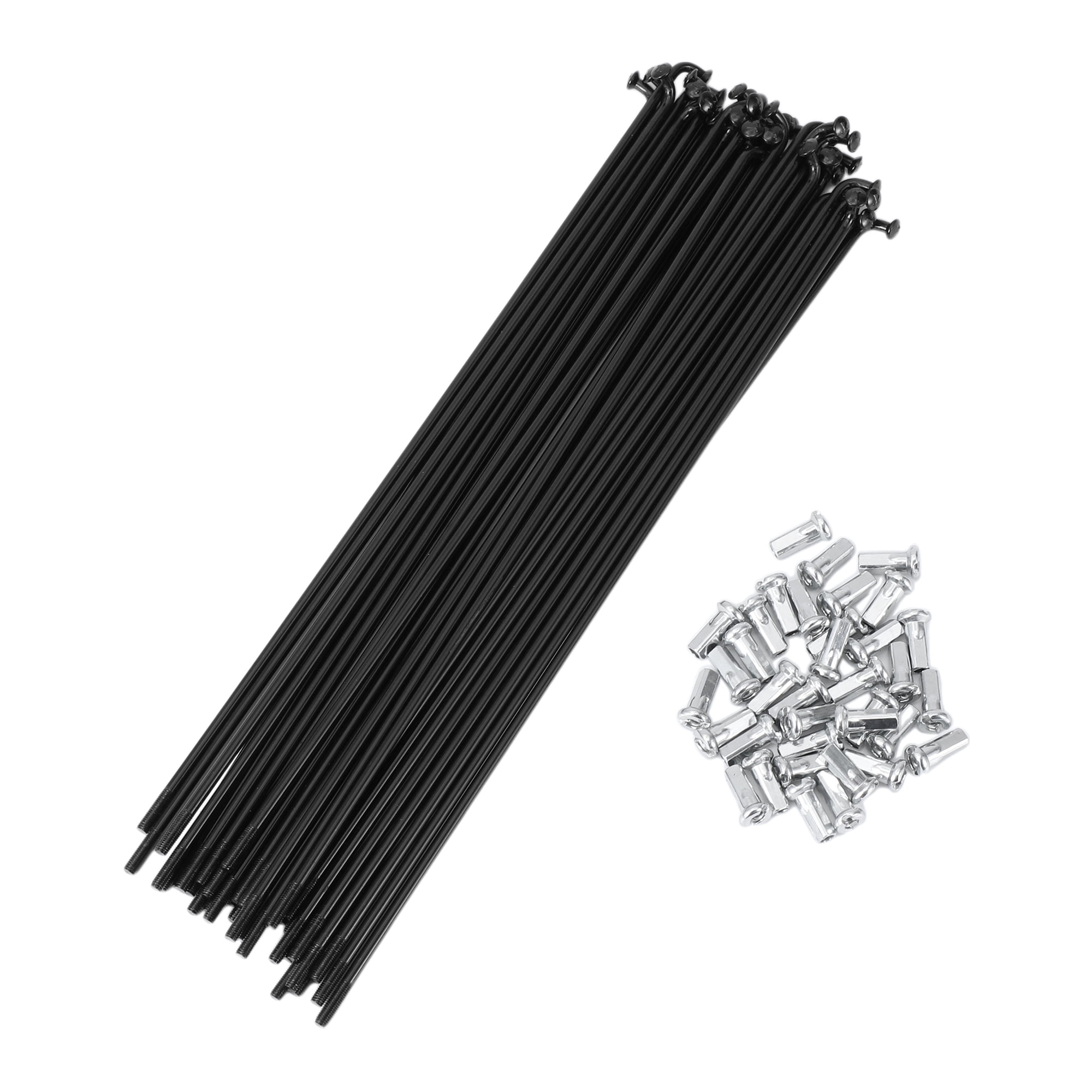 Unique Bargains 36 Set 12G Bicycle Spokes 12G Bike Wheel Spokes 45 Steel Black-215mm