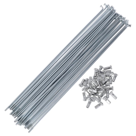 Unique Bargains 36 Set 12G Bicycle Spokes 255mm Bike Wheel Spokes 45 Steel Galvanized Silver Tone
