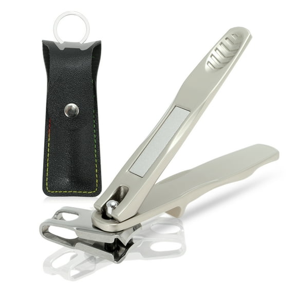 Unique Bargains 360° Rotating Wide Jaw Nail Clippers for Seniors Toe Nail Clippers for Thick Nails Effortless Cutting Long Handle Fingernaill Clippers Nickel