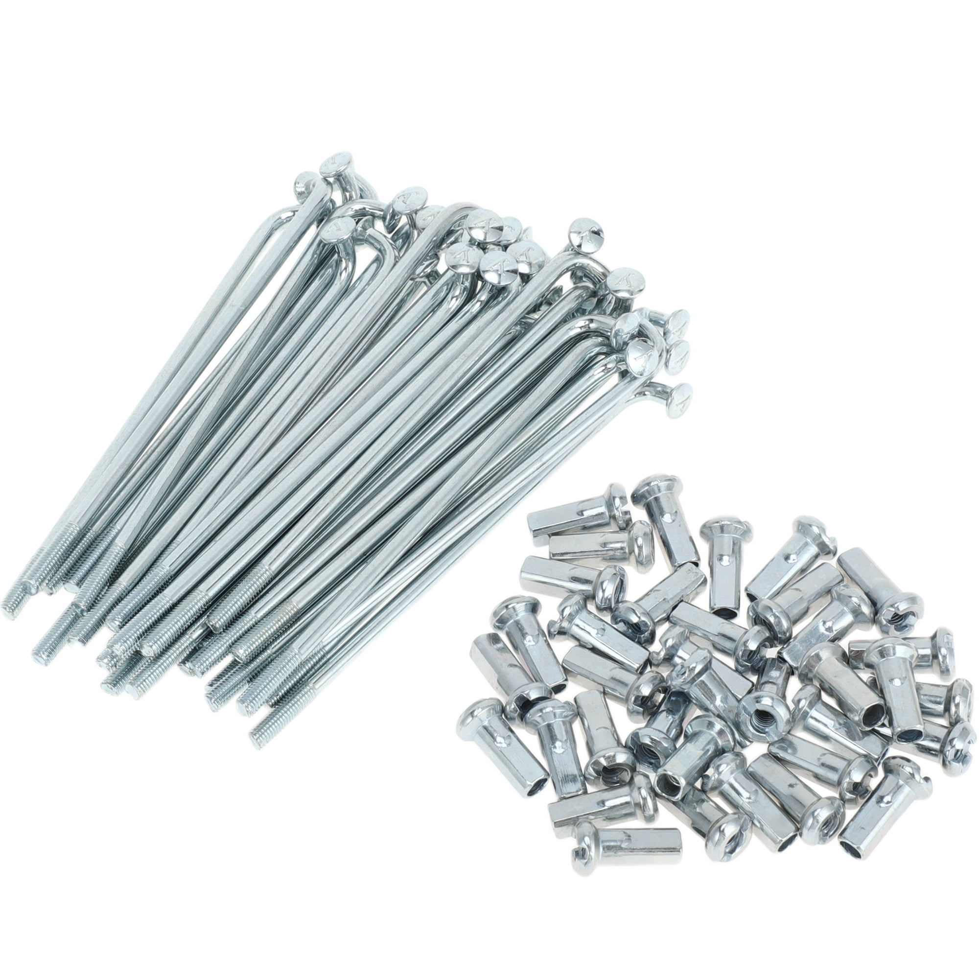 Unique Bargains 36Pcs 12G Bike Wheel Spokes with Nipples Carbon Steel Silver Tone 2.83"
