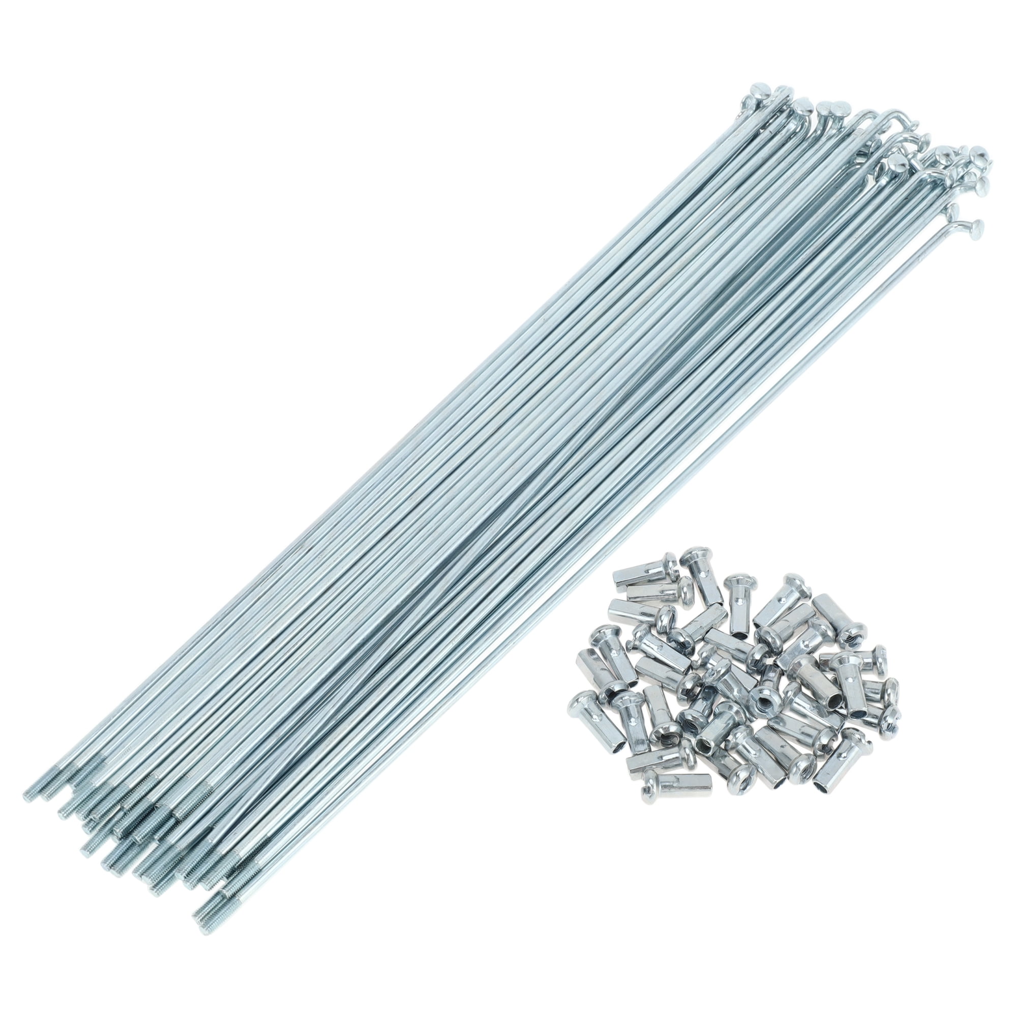 Unique Bargains 36Pcs 12G Bike Wheel Spokes with Nipples Carbon Steel Silver Tone 9.65"