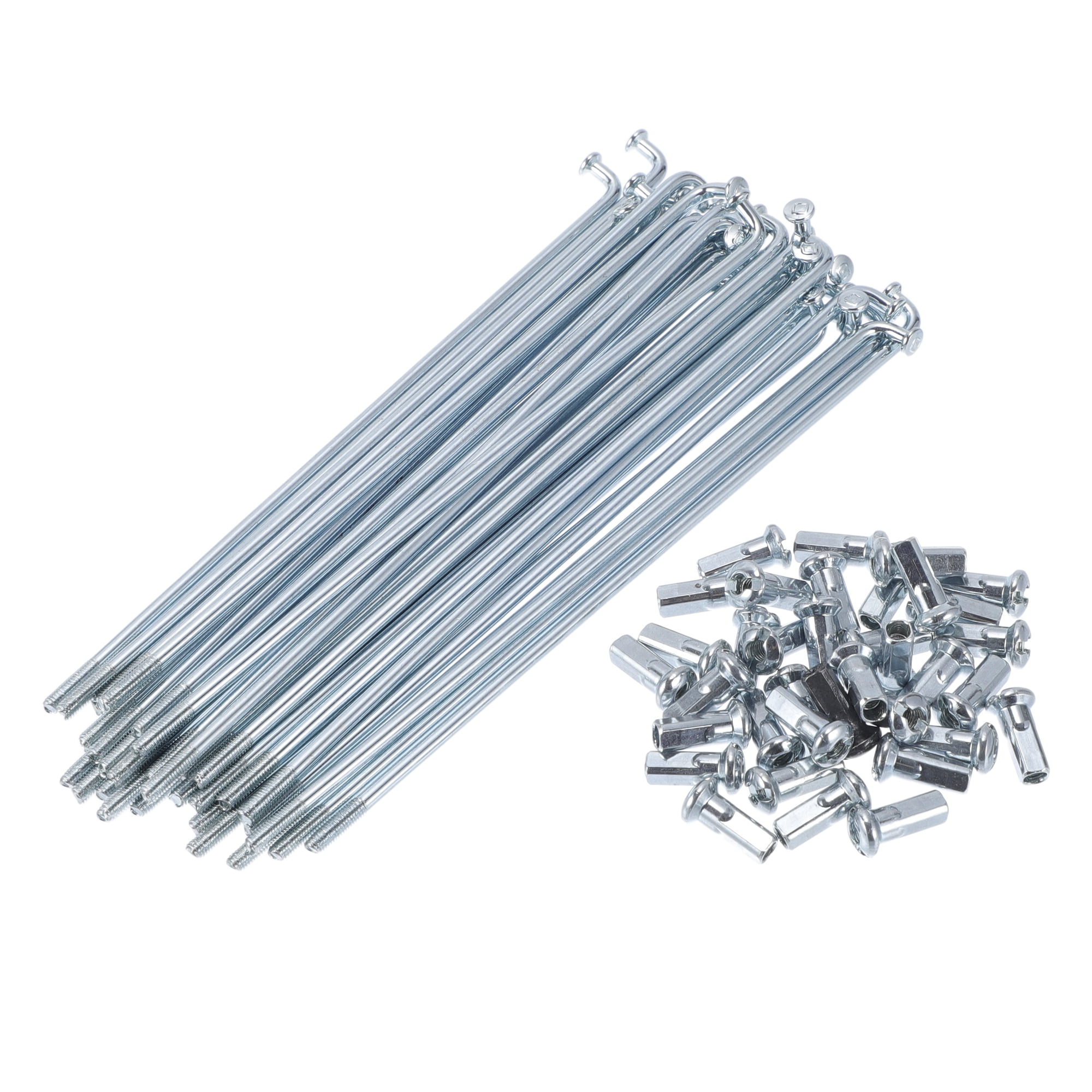 Unique Bargains 36Pcs 12G Carbon Steel Galvanized Silver Tone Nipples Silver Tone 4.92"