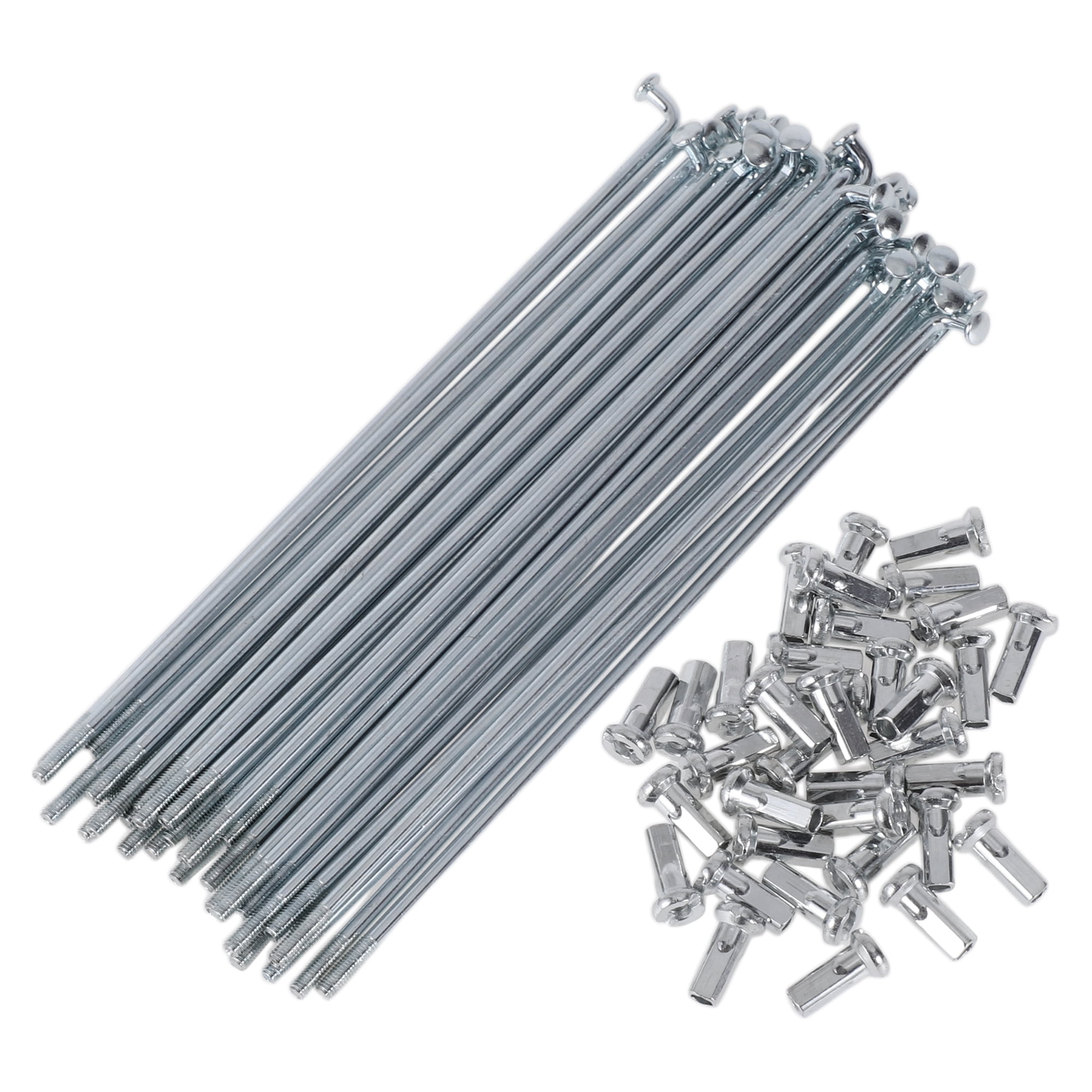Unique Bargains 36Pcs 12G J Bend Bicycle Wheel Spokes 45 Steel Galvanized Silver 5.12"