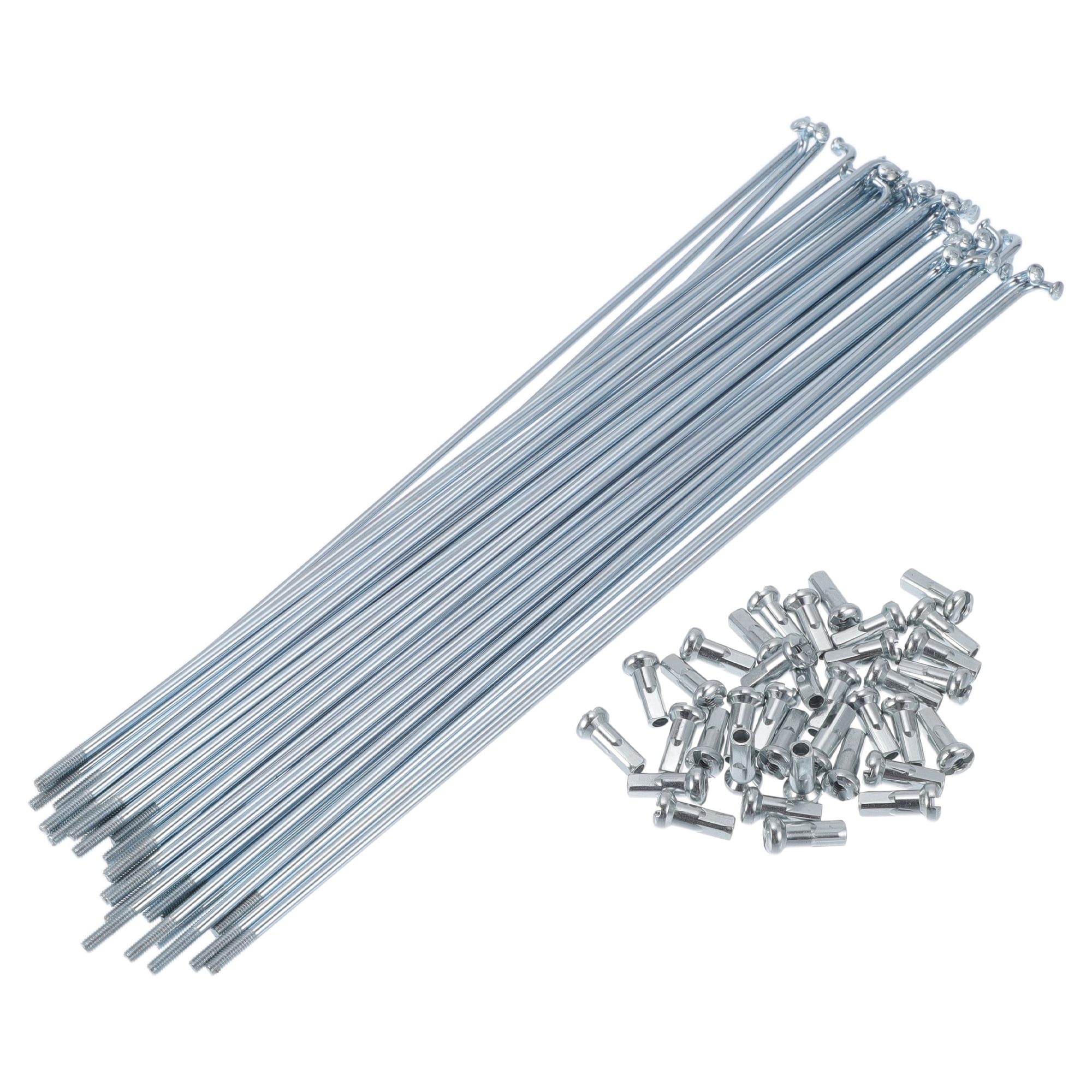 Unique Bargains 36Pcs 13G 45 Steel Galvanized Bike Wheel Spokes with Nipples Silver 8.27"