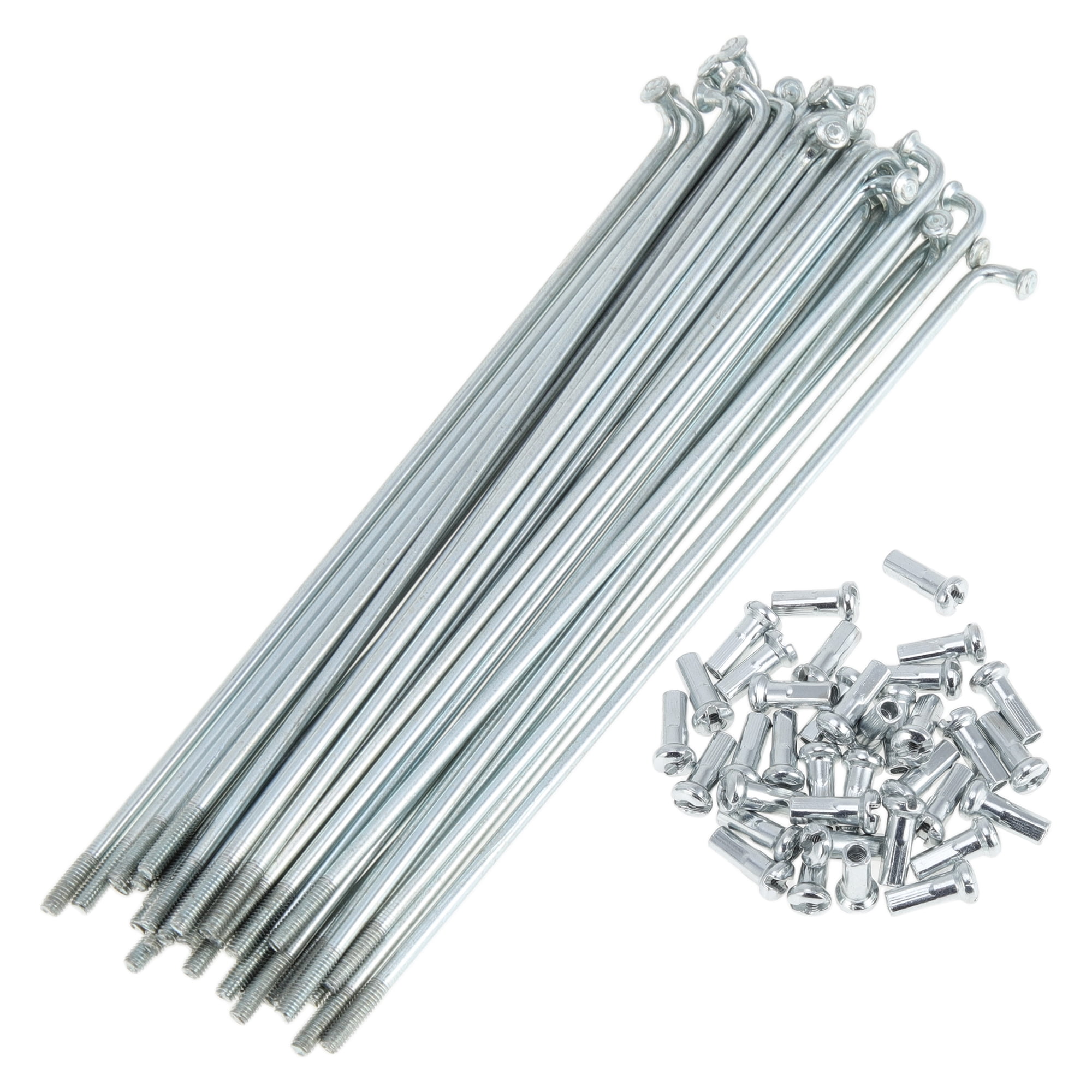 Unique Bargains 36Pcs 13G Bike Wheel Spoke Galvanized Carbon Steel Silver Tone 5.12"