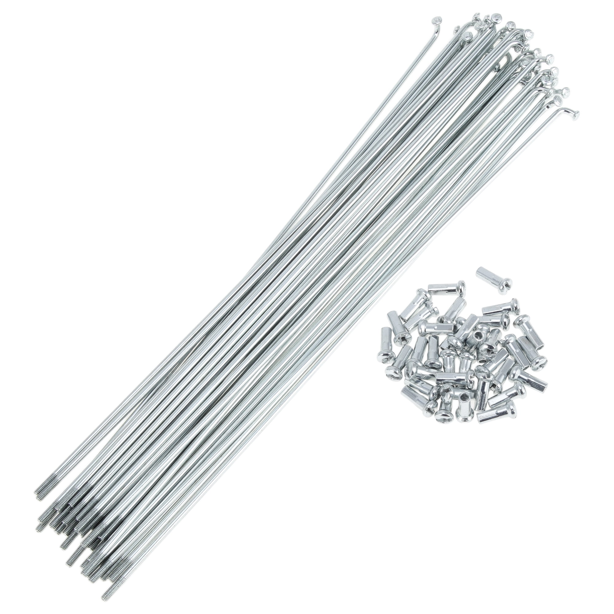 Unique Bargains 36Pcs 13G Bike Wheel Spoke Galvanized Carbon Steel Silver Tone 9.02"