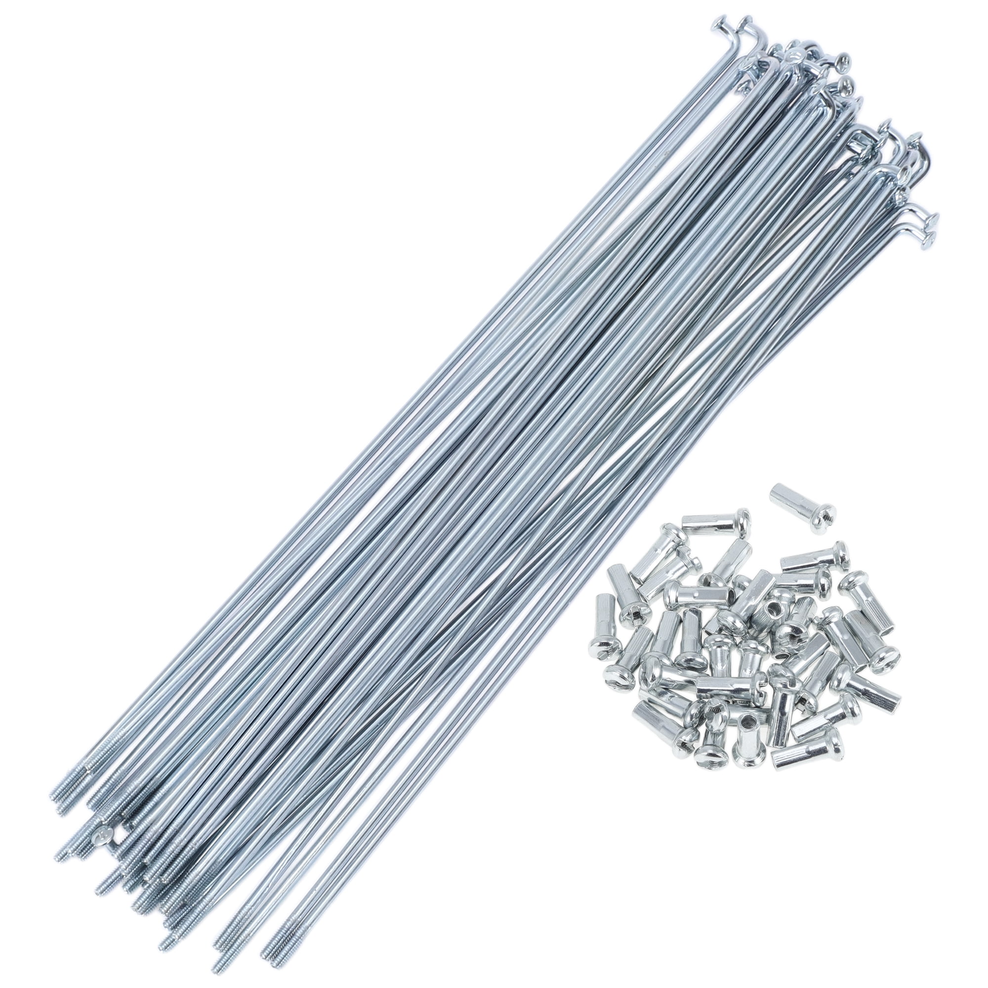 Unique Bargains 36Pcs 13G Bike Wheel Spokes Galvanized Carbon Steel Silver Tone 7.68"