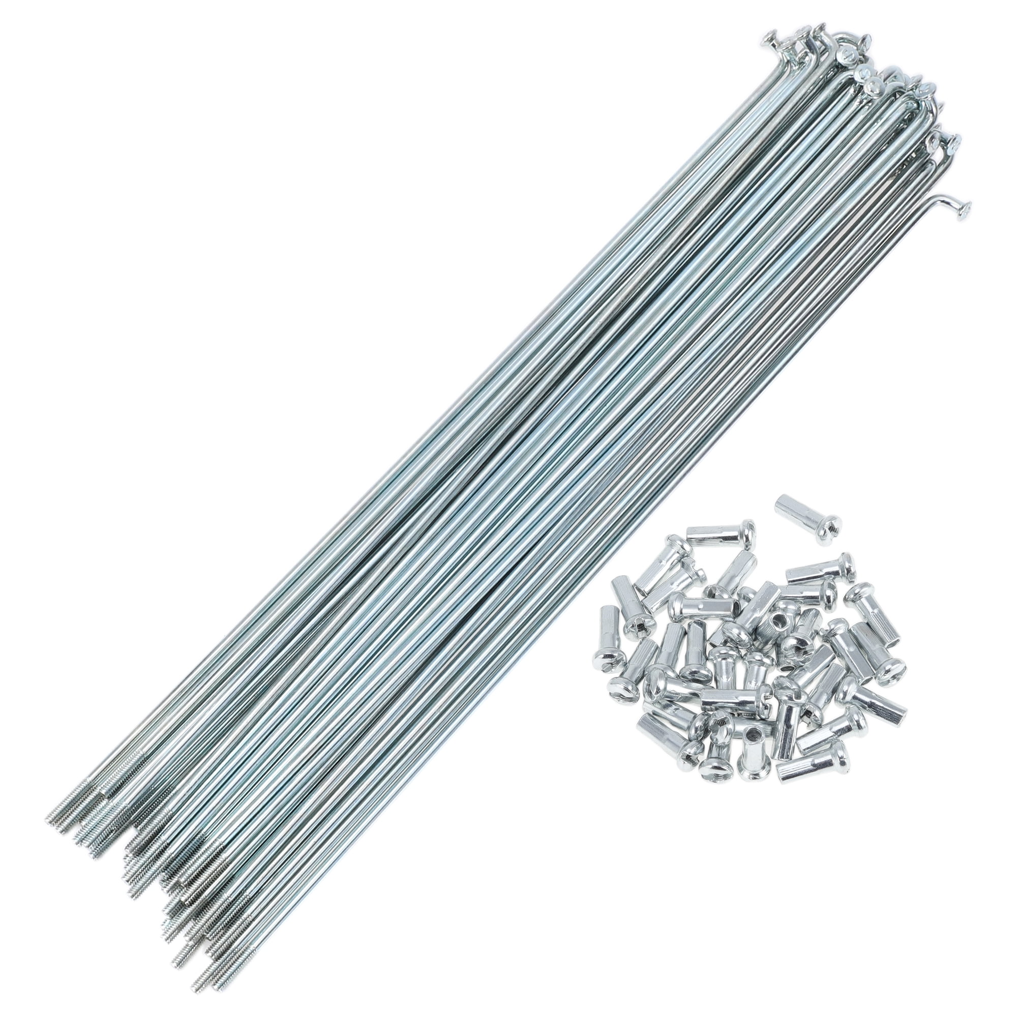 Unique Bargains 36Pcs 13G Bike Wheel Spokes Galvanized Carbon Steel Silver Tone 7.99"