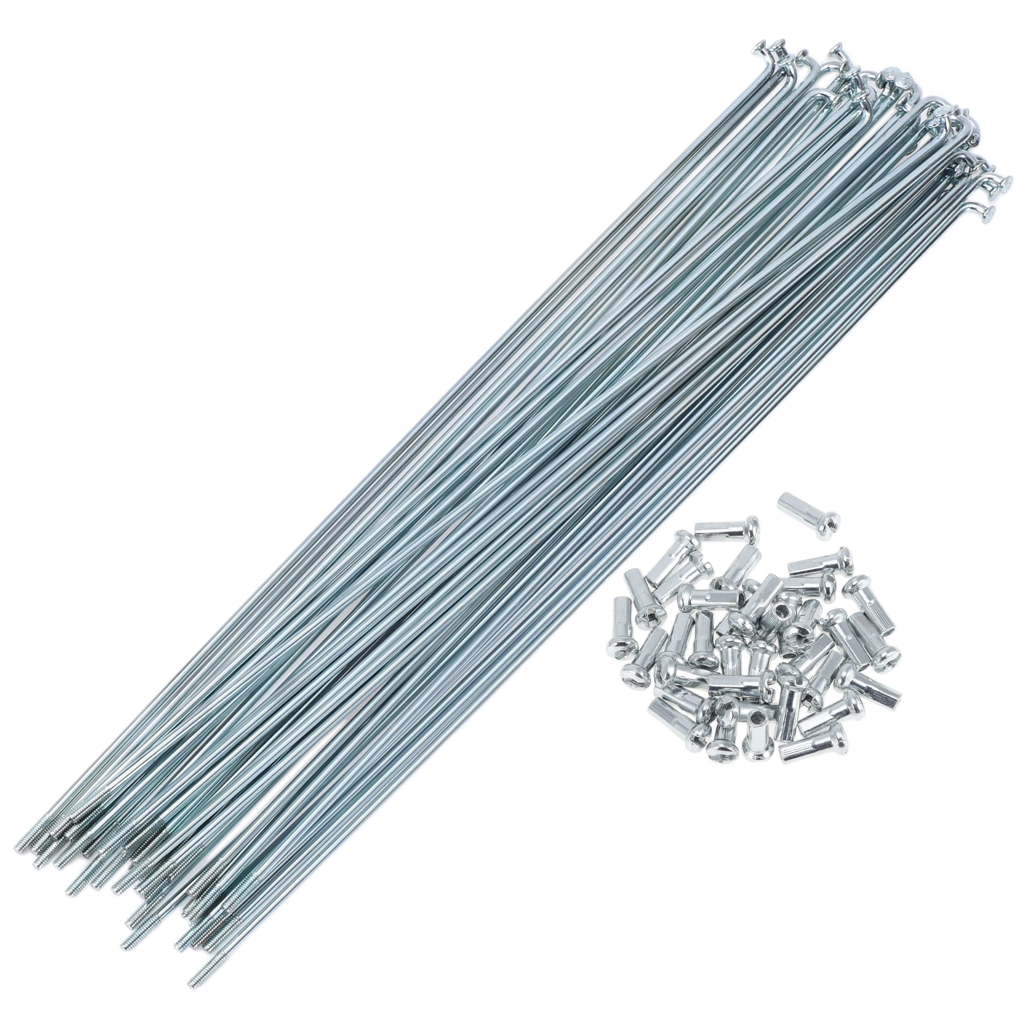 Unique Bargains 36Pcs 13G Bike Wheel Spokes Galvanized Carbon Steel Silver Tone 9.25"