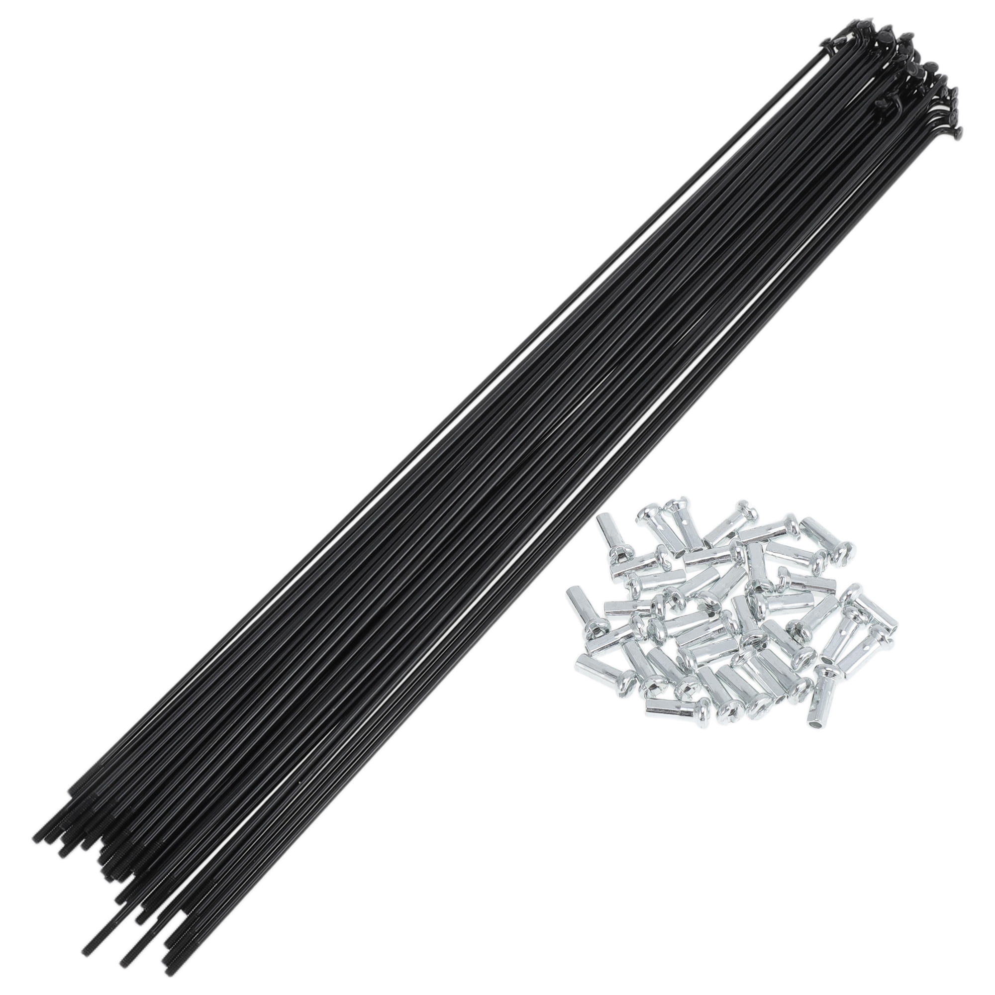Unique Bargains 36Pcs 14G Bicycle Spokes Bike Wheel Spokes Carbon Steel Black 10.75"