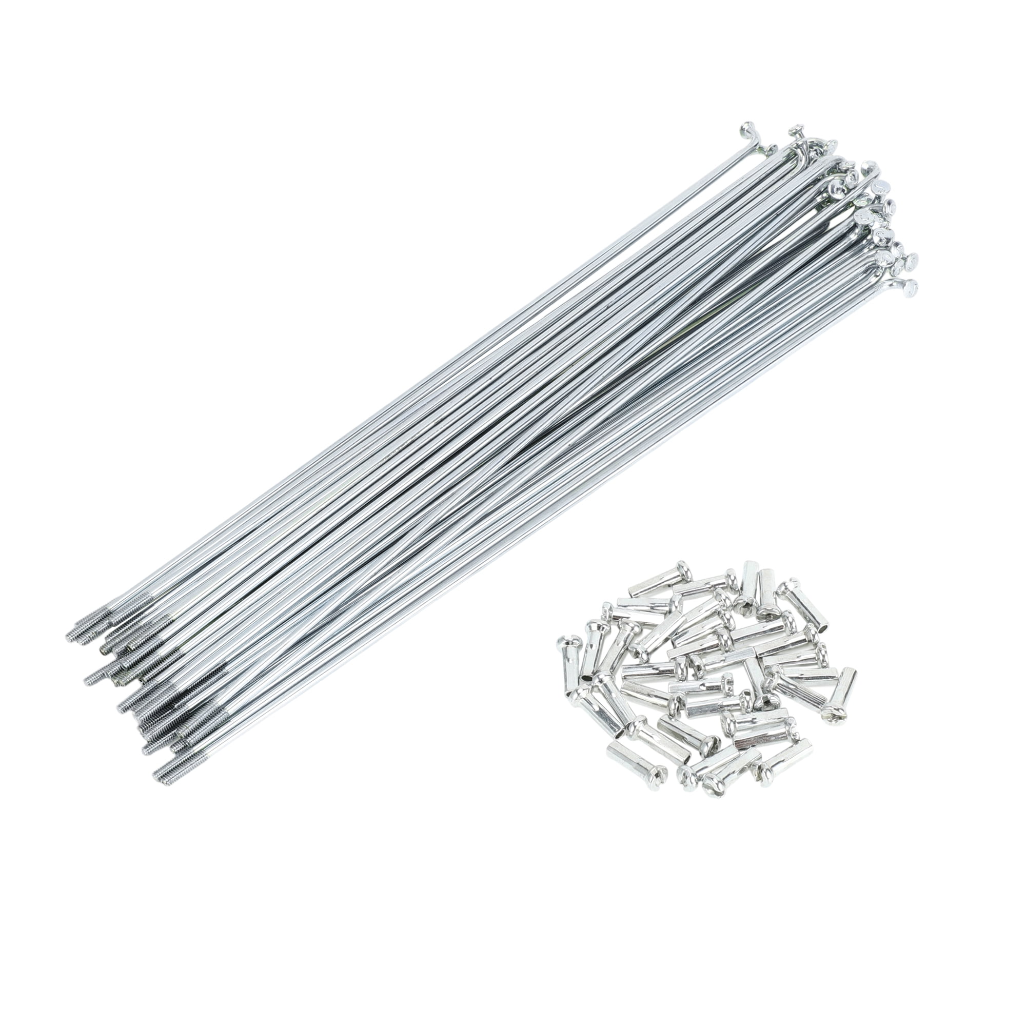 Unique Bargains 36Pcs 14G Carbon Steel Galvanized Bicycle Spokes with Nipples Silver 6.97"