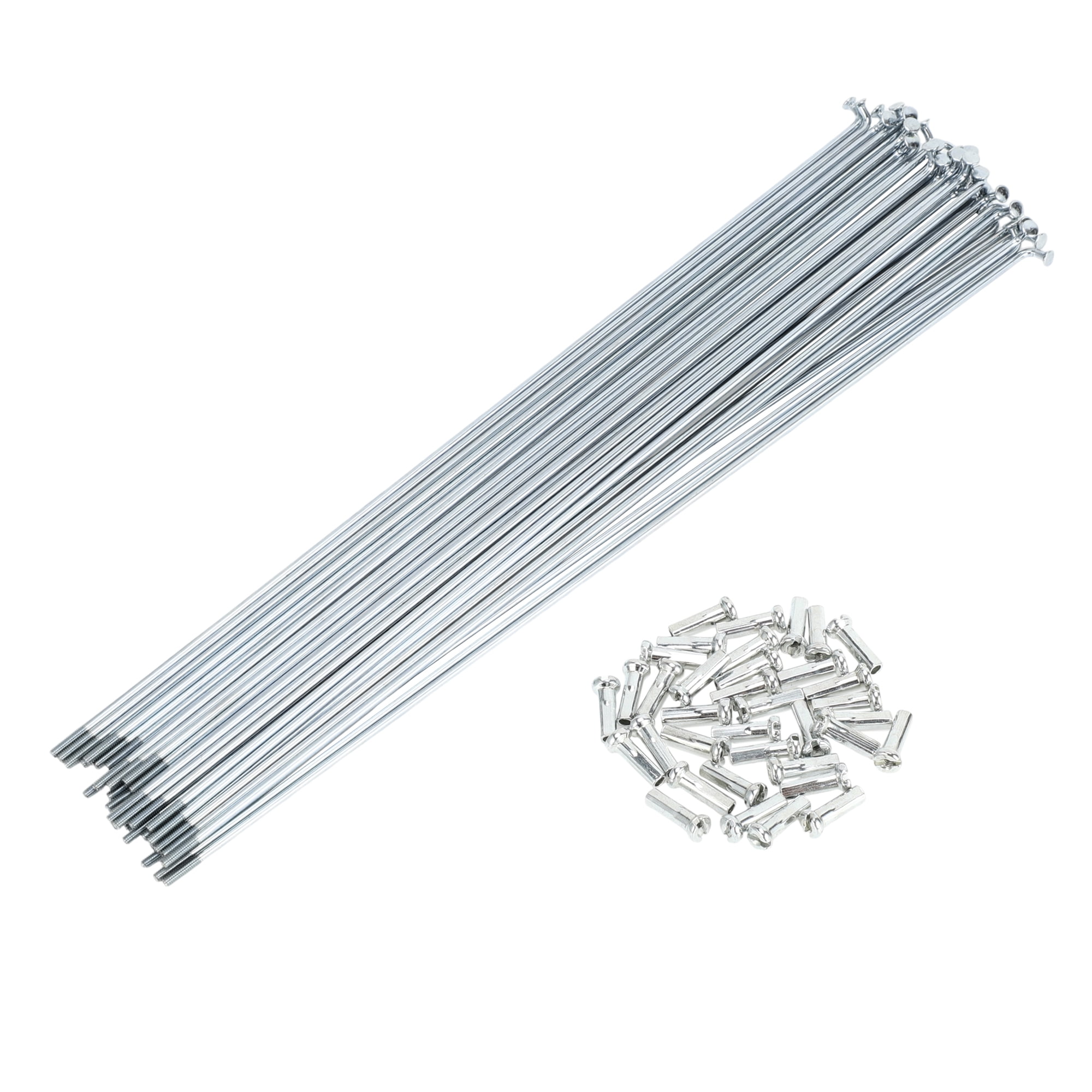 Unique Bargains 36Pcs 14G Carbon Steel Galvanized Bicycle Spokes with Nipples Silver 9.8"