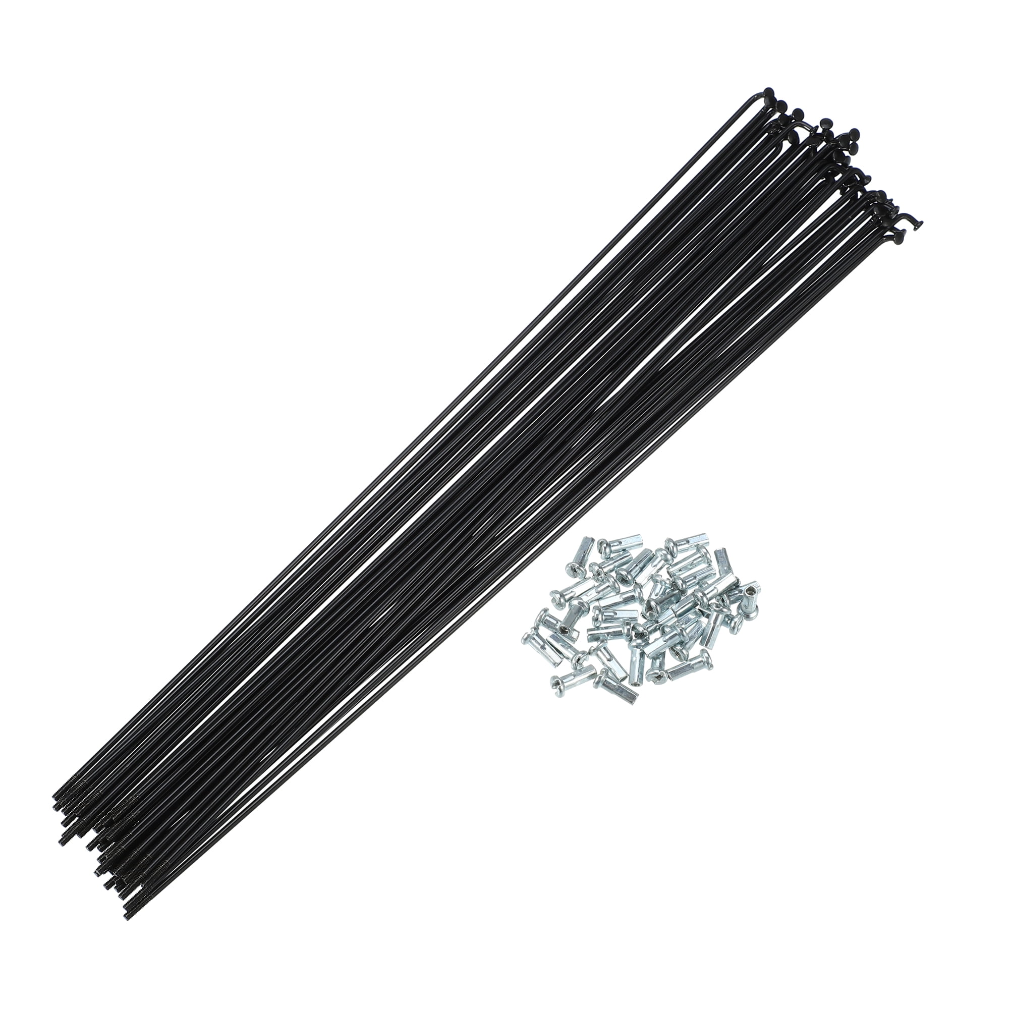 Unique Bargains 36Pcs 14G J Bend 2mm Bike Bicycle Spokes with Nipples Steel Black 10.91"