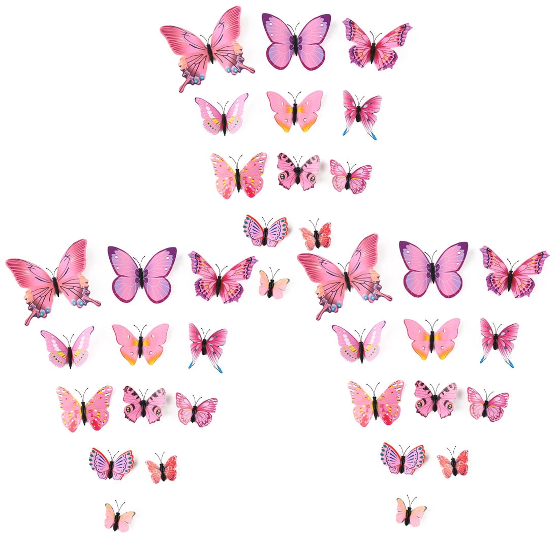 Unique Bargains 36Pcs 3D Butterfly Wall Sticker Decal Removable
