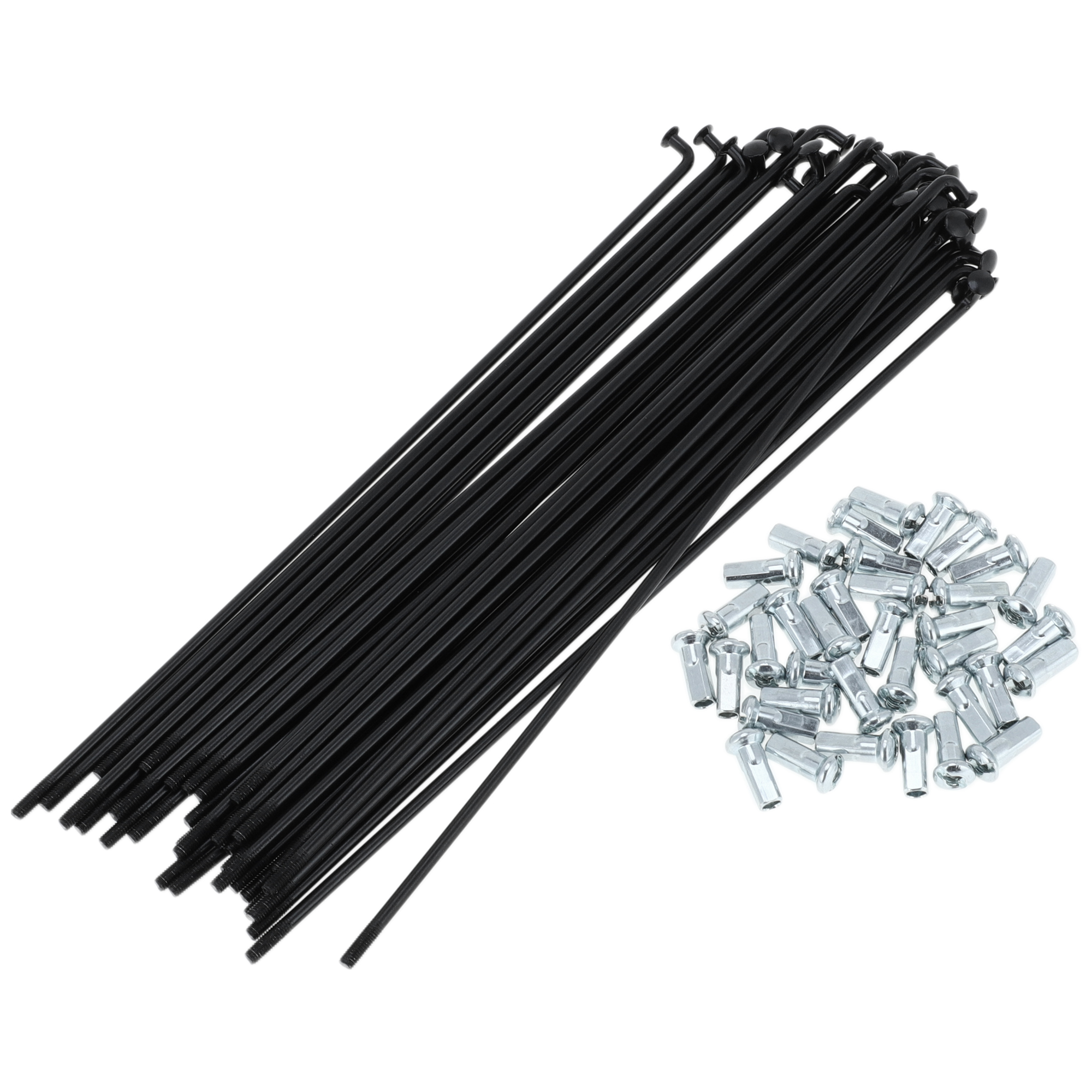 Unique Bargains 36Pcs Bicycle Spokes 12G Bike Wheel Spokes Carbon Steel Black 6.89"