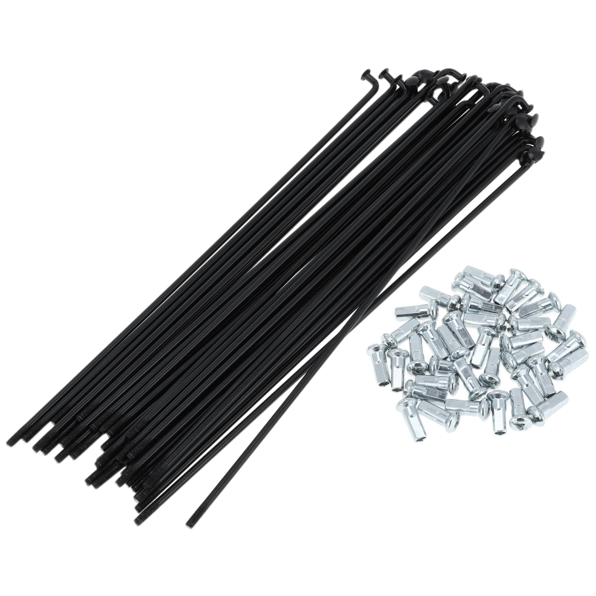 Unique Bargains 36Pcs Bicycle Spokes 12G Bike Wheel Spokes Carbon Steel Black 7.28"