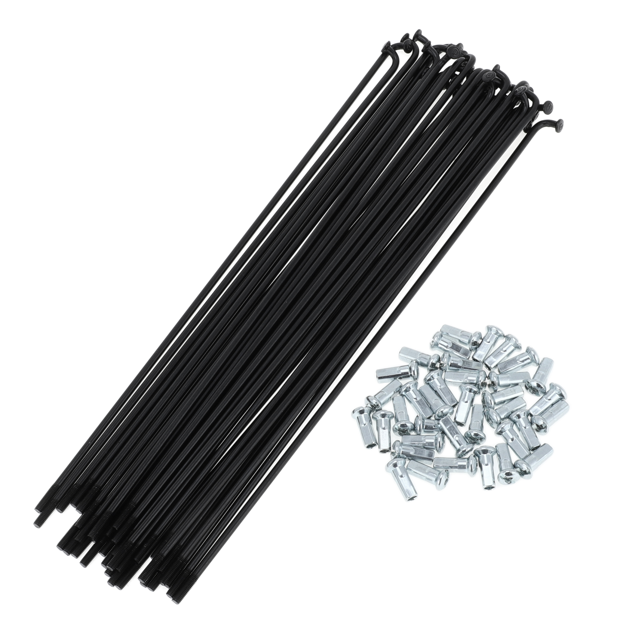 Unique Bargains 36Pcs Bicycle Spokes 12G Bike Wheel Spokes Carbon Steel Black 8.07"