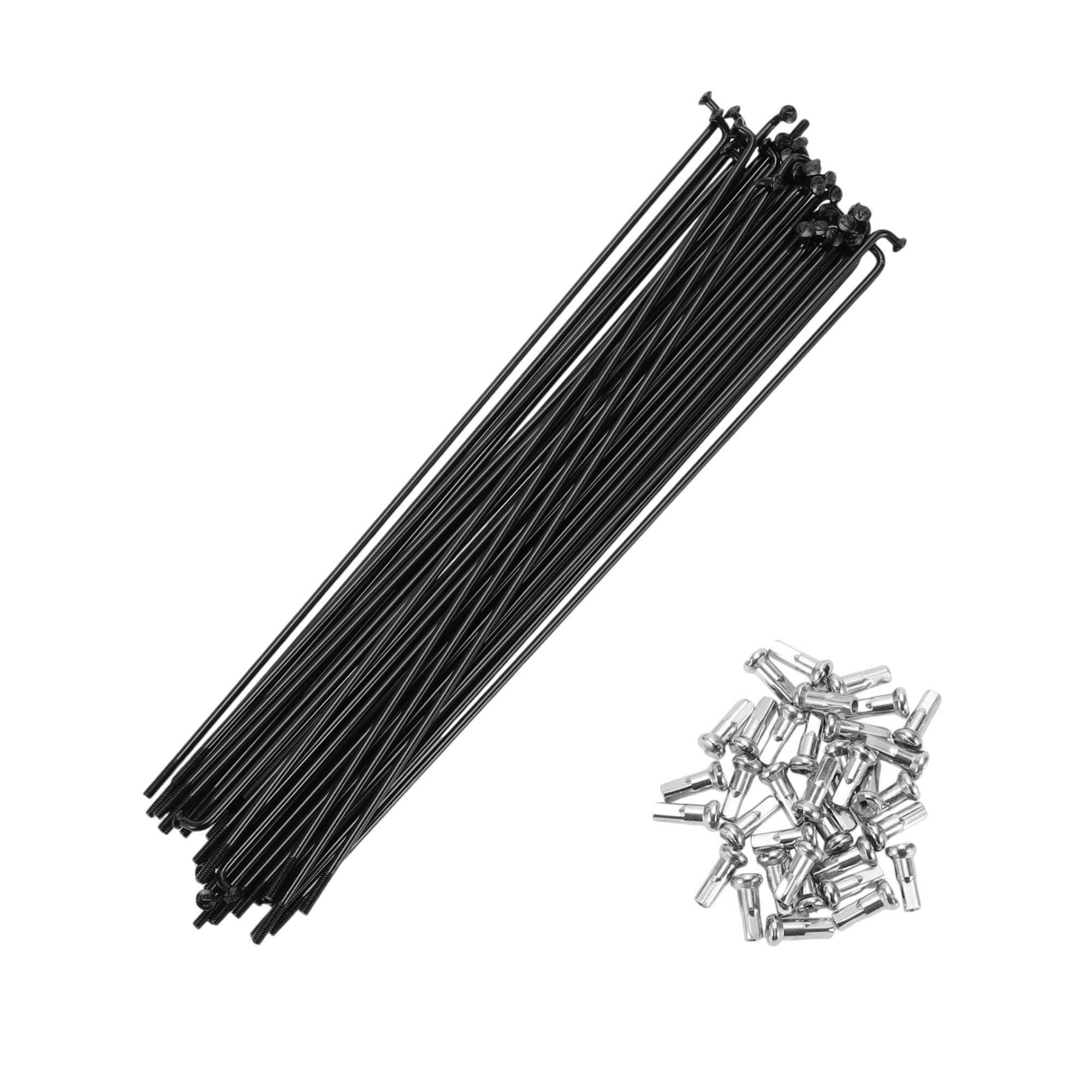Unique Bargains 36Pcs Bike Spokes 14G Mountain Bike Spokes Steel Black 7.48"