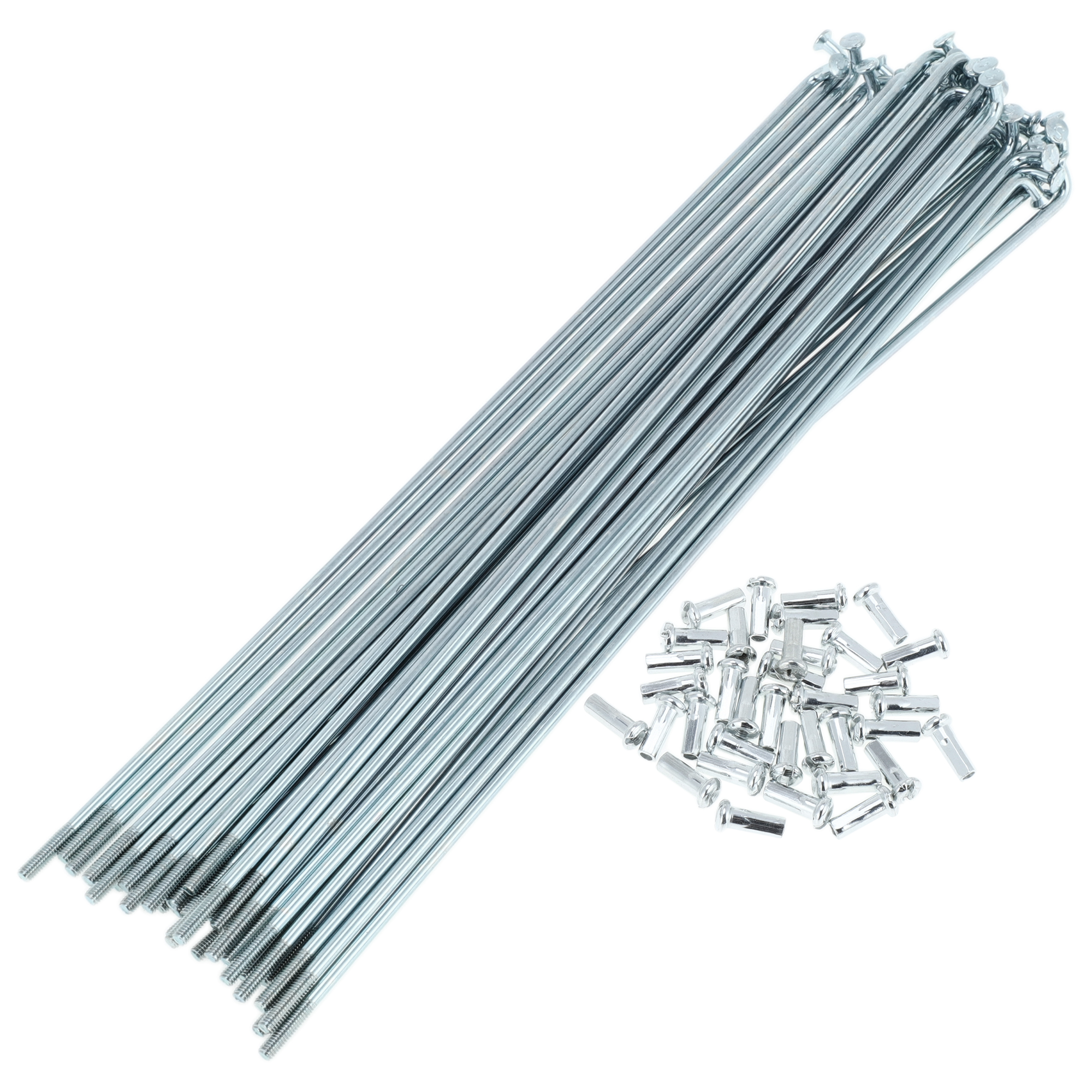 Unique Bargains 36Pcs Bike Wheel Spokes with Nipple 13G 45 Steel Galvanized Silver 7.76"
