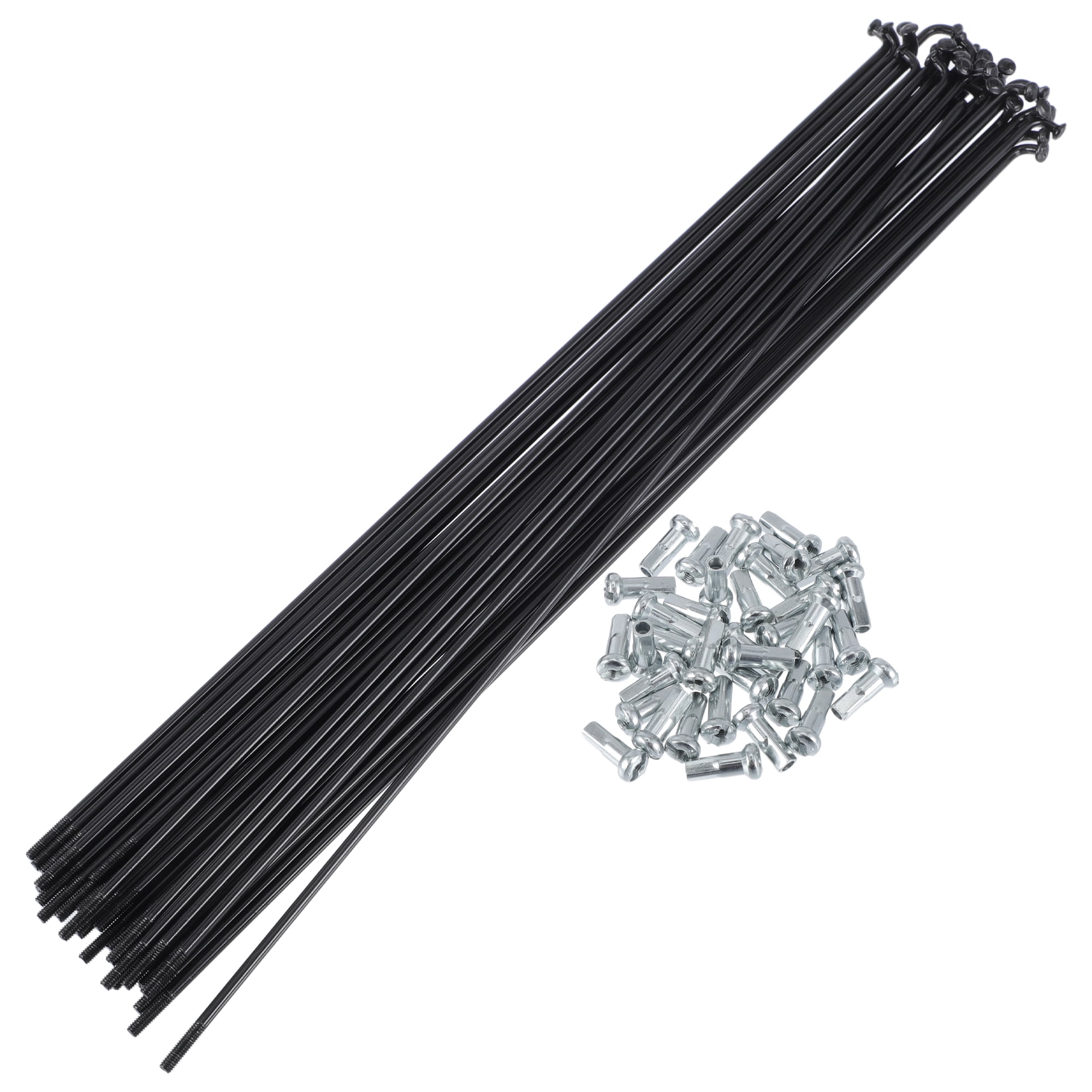 Unique Bargains 36Pcs Durable 13G Bike Wheel Spokes with Nipples 45 Steel Black 10.04"