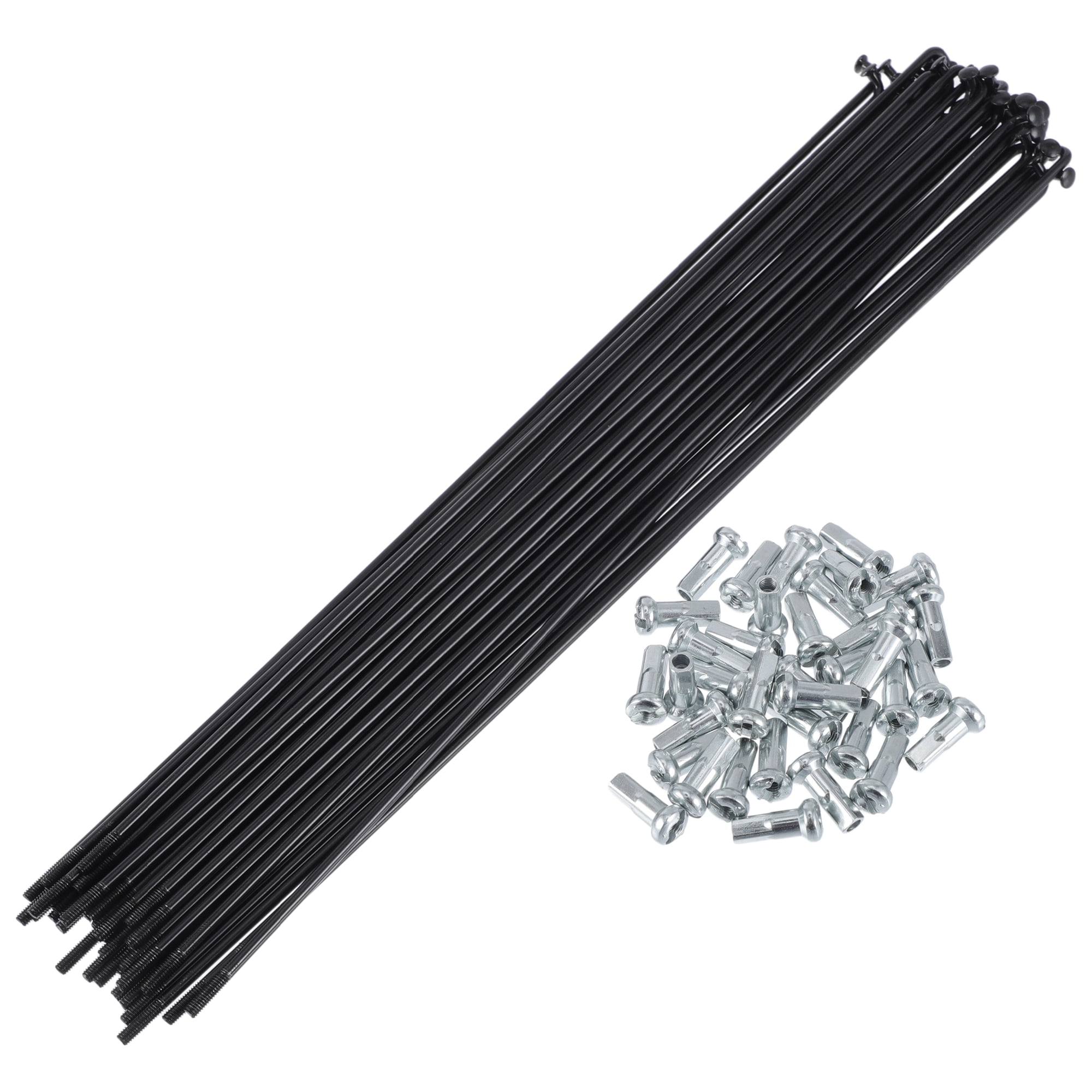 Unique Bargains 36Pcs Durable 13G Bike Wheel Spokes with Nipples 45 Steel Black 9.57"