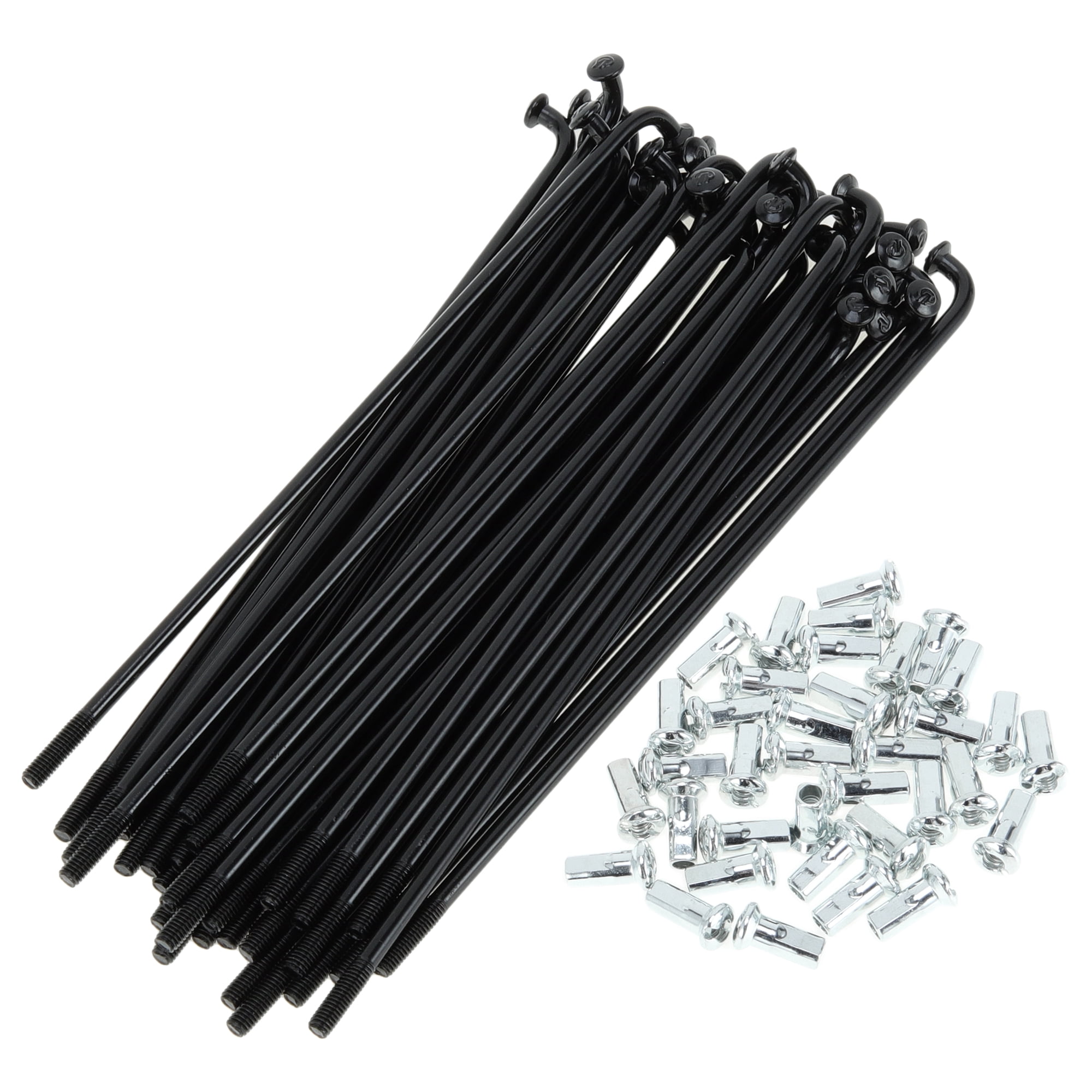 Unique Bargains 36Pcs Durable Universal 12G Bike Wheel Spokes with Nipples Black 4.69"
