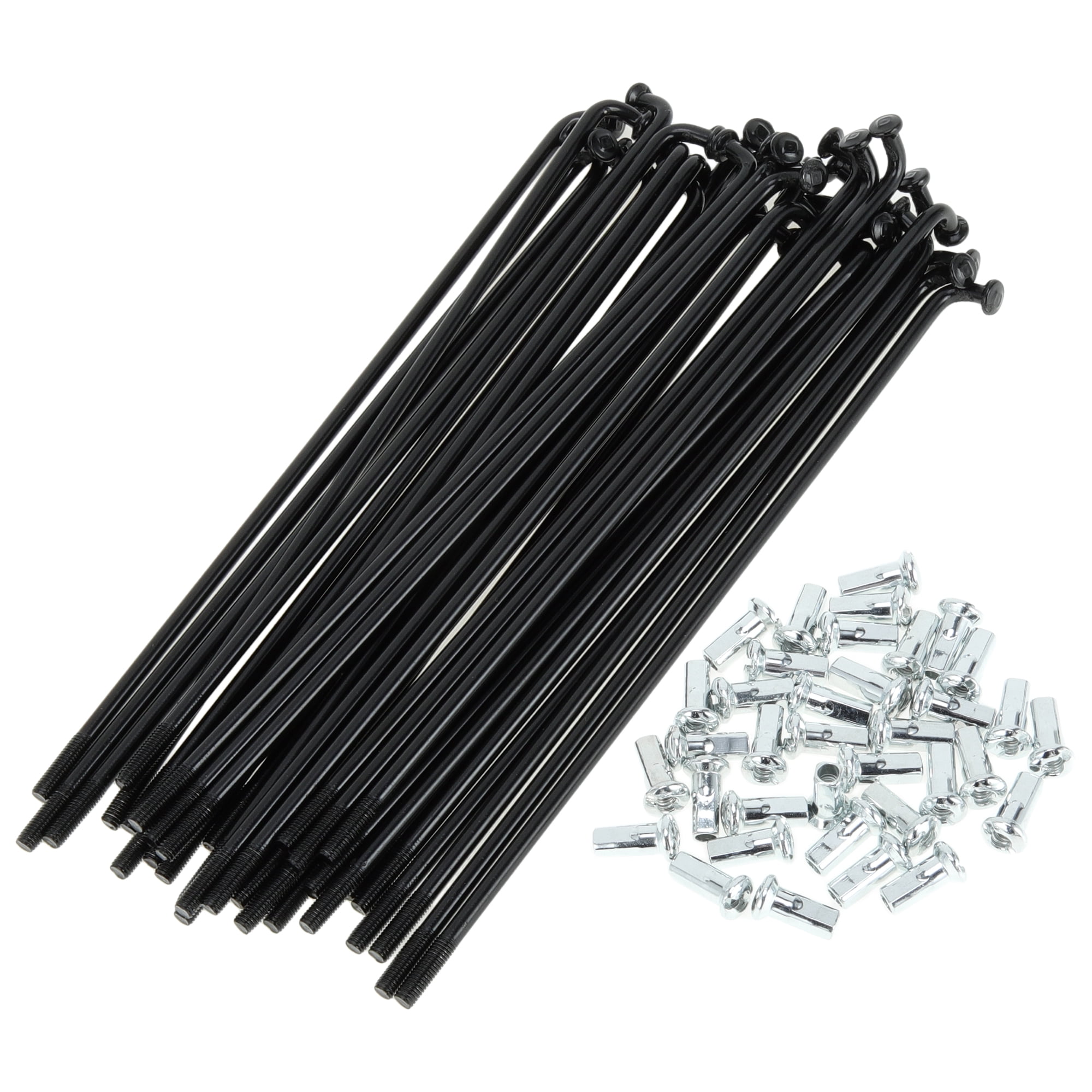 Unique Bargains 36Pcs Durable Universal 12G Bike Wheel Spokes with Nipples Black 5"