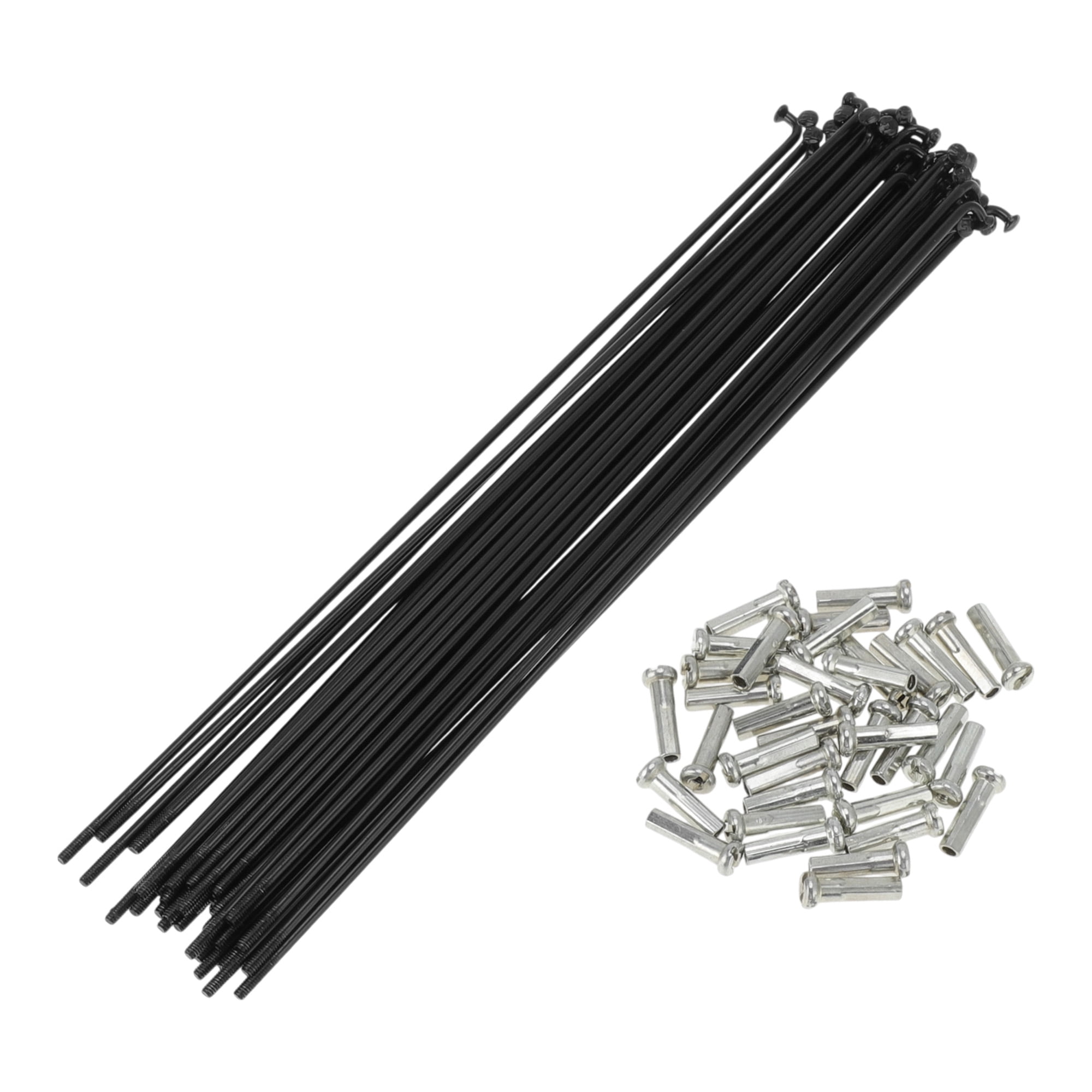 Unique Bargains 36Pcs J Bend with Nipple for MTB 14G Wheel Spokes Black 7.48"