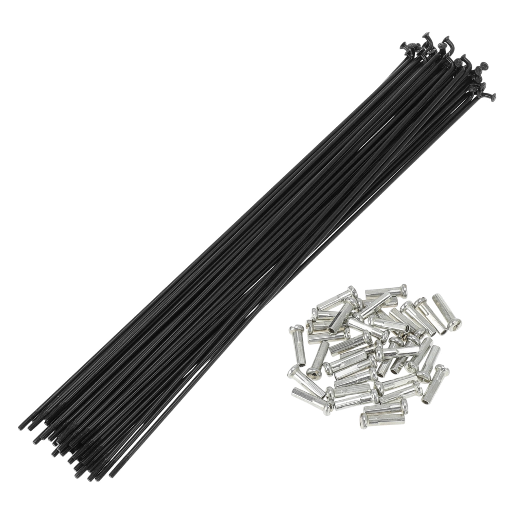 Unique Bargains 36Pcs J Bend with Nipple for MTB 14G Wheel Spokes Black 8.66"