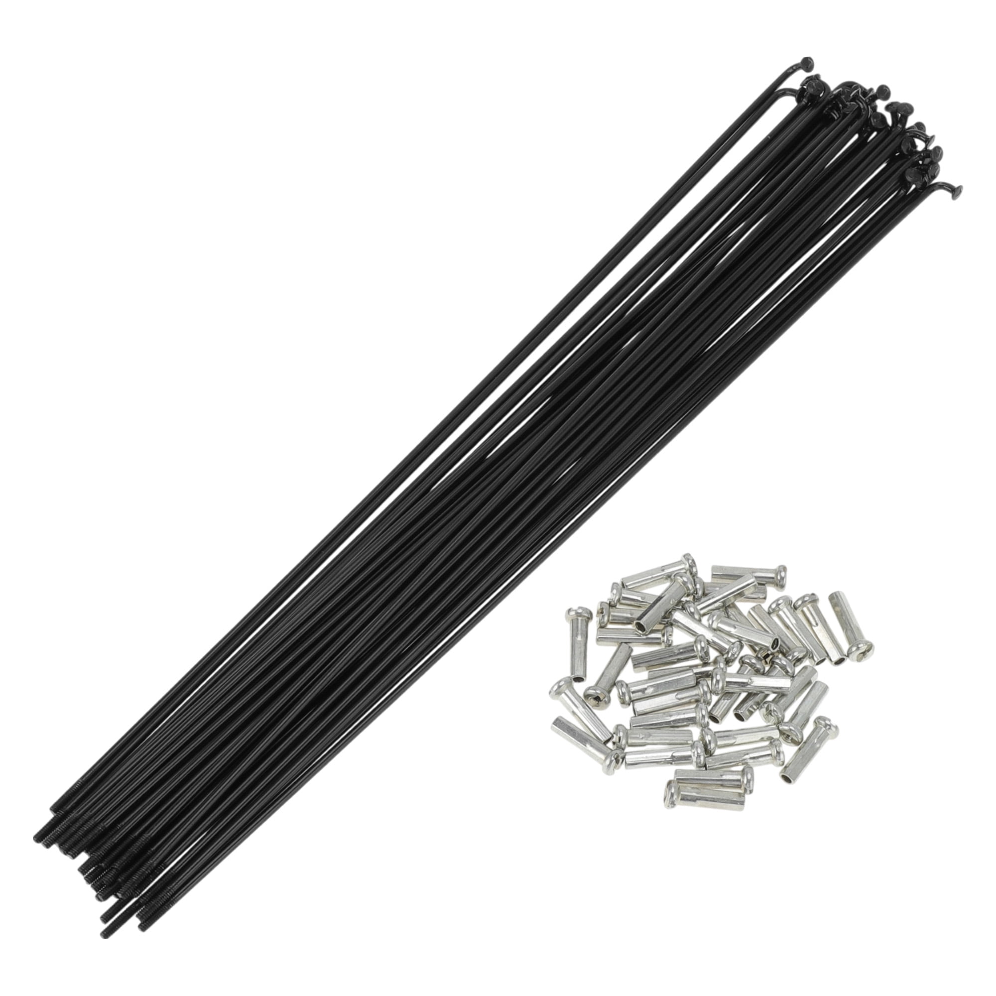 Unique Bargains 36Pcs J Bend with Nipple for MTB 14G Wheel Spokes Black 9.45"