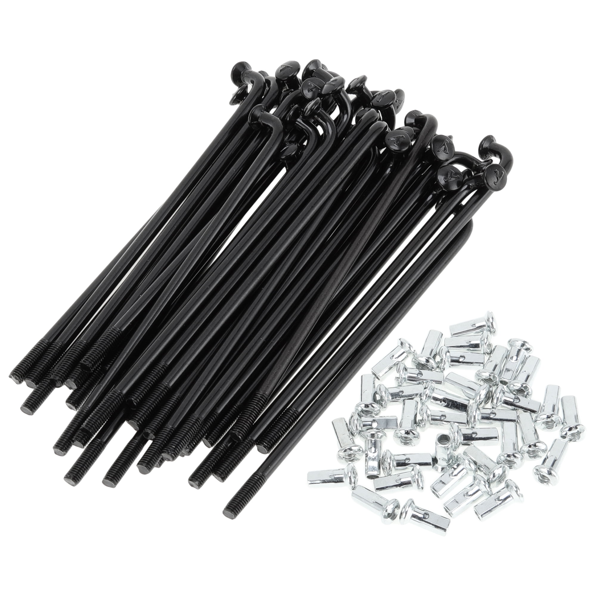 Unique Bargains 36Pcs Universal 12G Bicycle Wheel Spokes with Nipples Black 2.91"