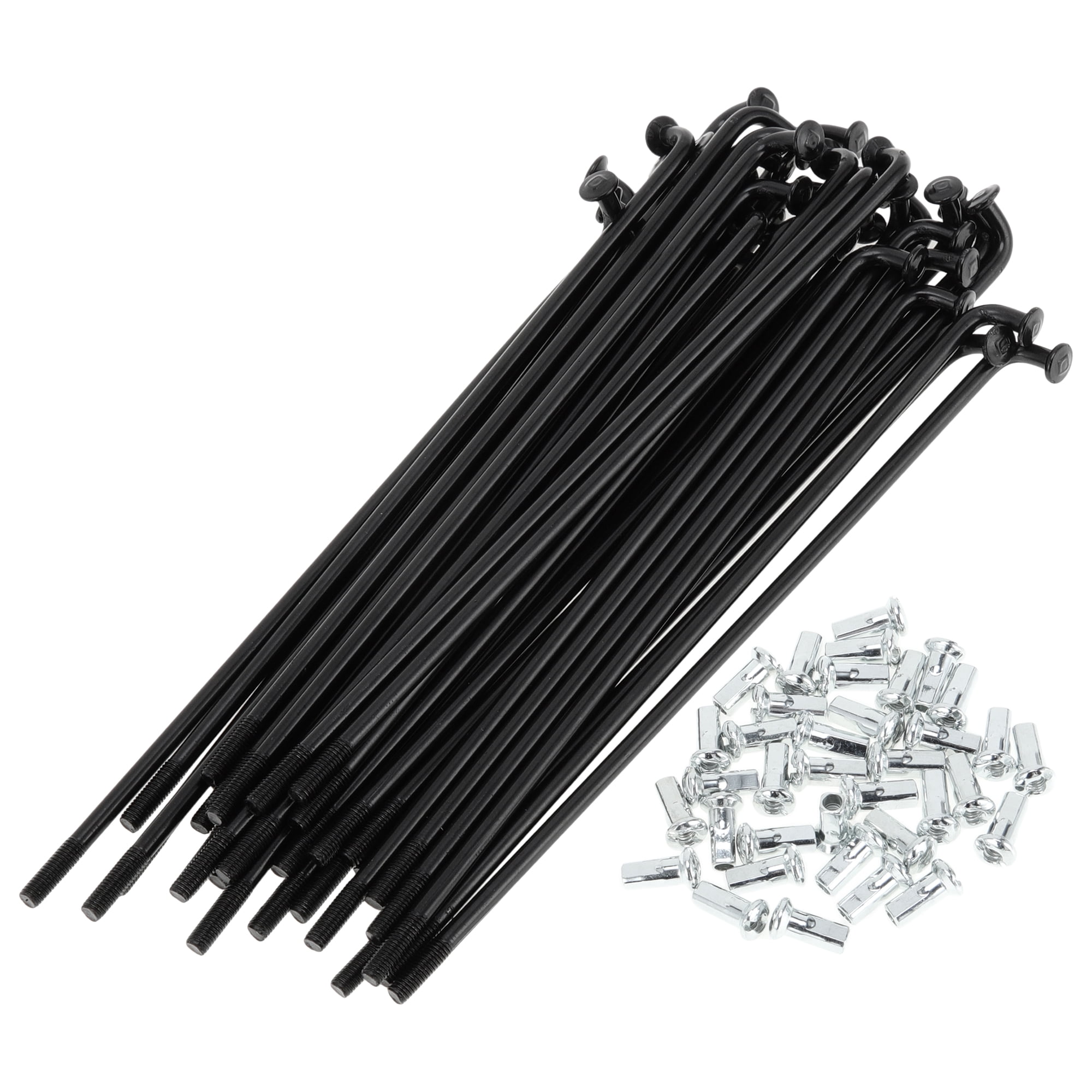 Unique Bargains 36Pcs Universal 12G Bicycle Wheel Spokes with Nipples Black 4.76"