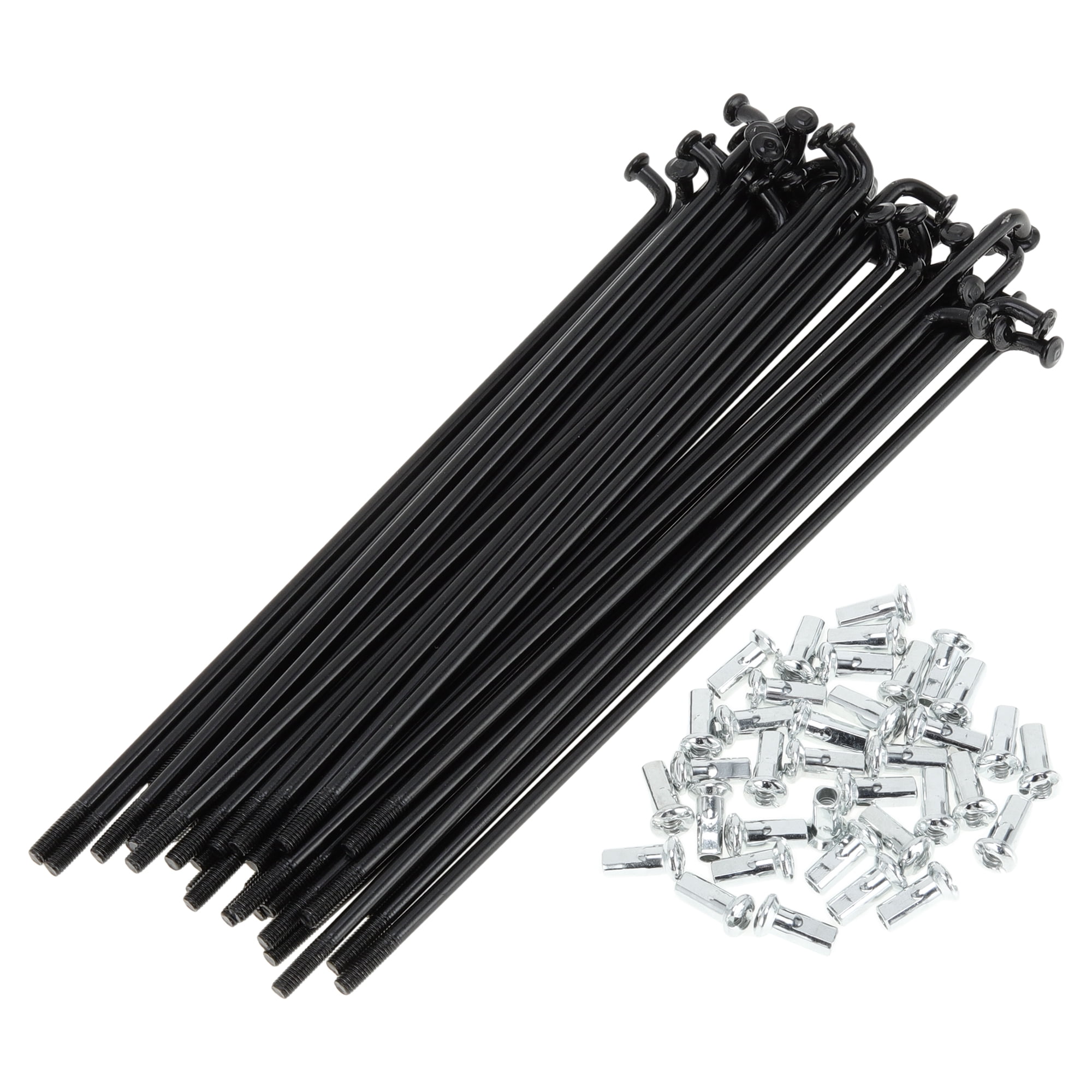Unique Bargains 36Pcs Universal 12G Bicycle Wheel Spokes with Nipples Black 5.12"