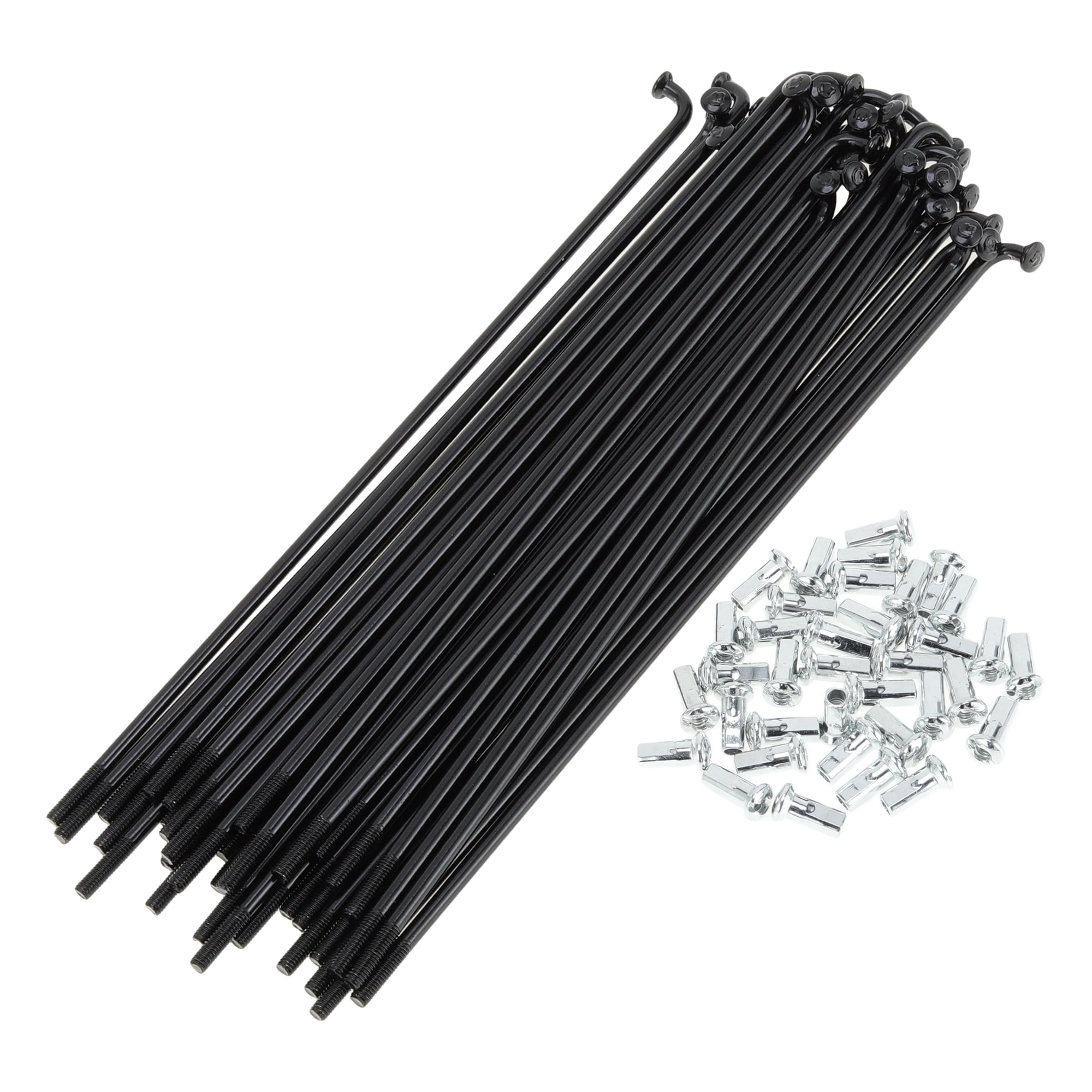Unique Bargains 36Pcs Universal 12G Bicycle Wheel Spokes with Nipples Black 6.26"
