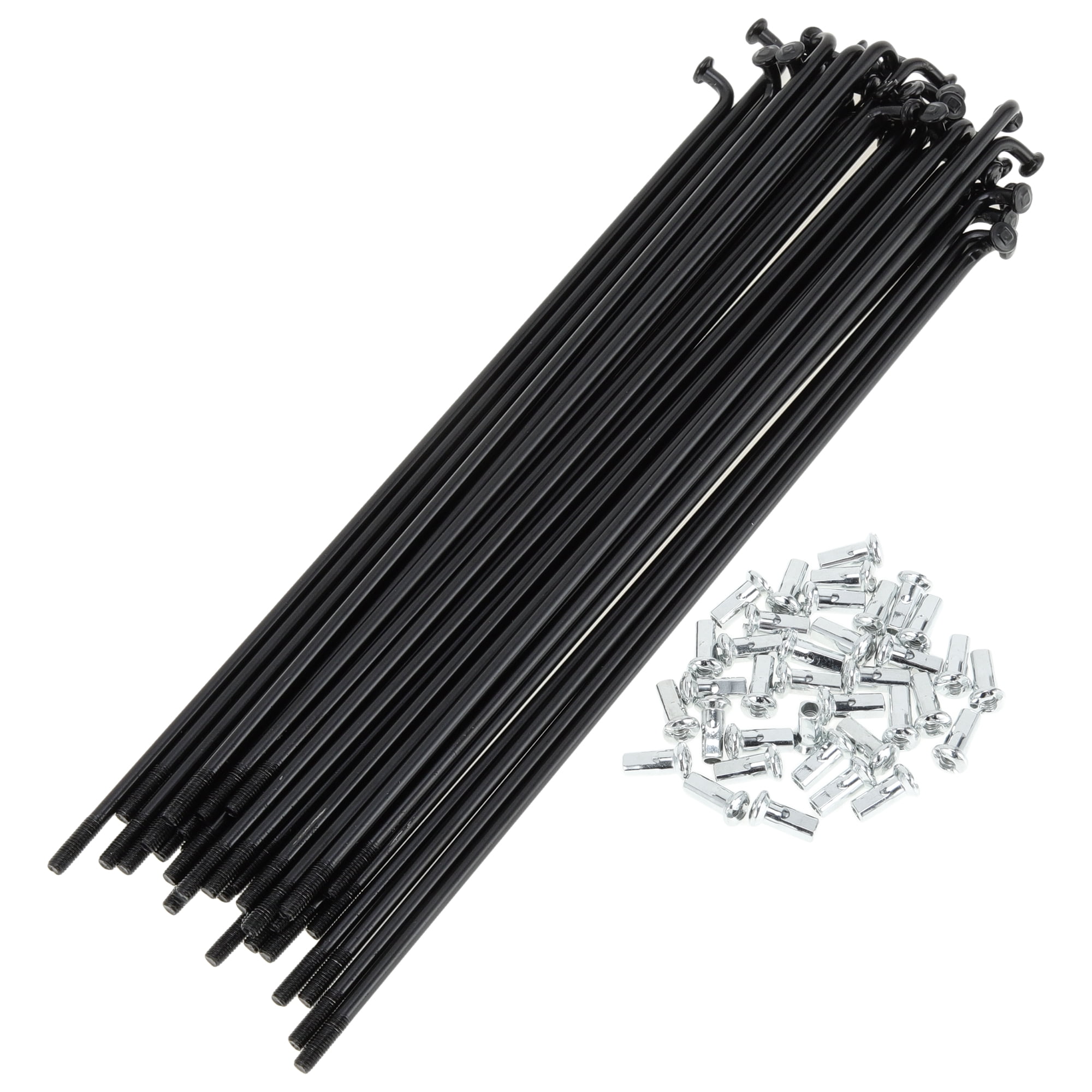 Unique Bargains 36Pcs Universal 12G Bicycle Wheel Spokes with Nipples Black 6.57"