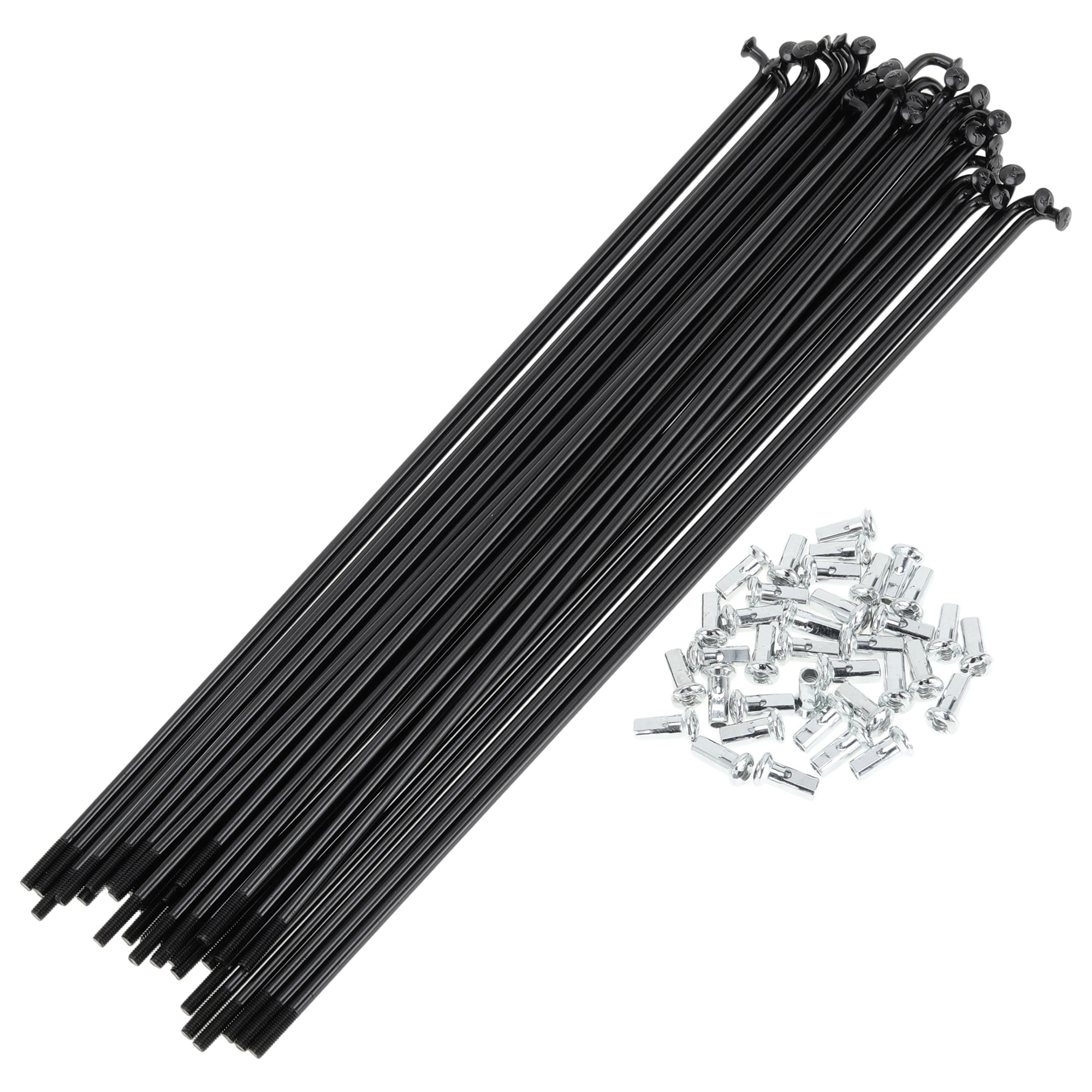 Unique Bargains 36Pcs Universal 12G Bicycle Wheel Spokes with Nipples Black 8.39"